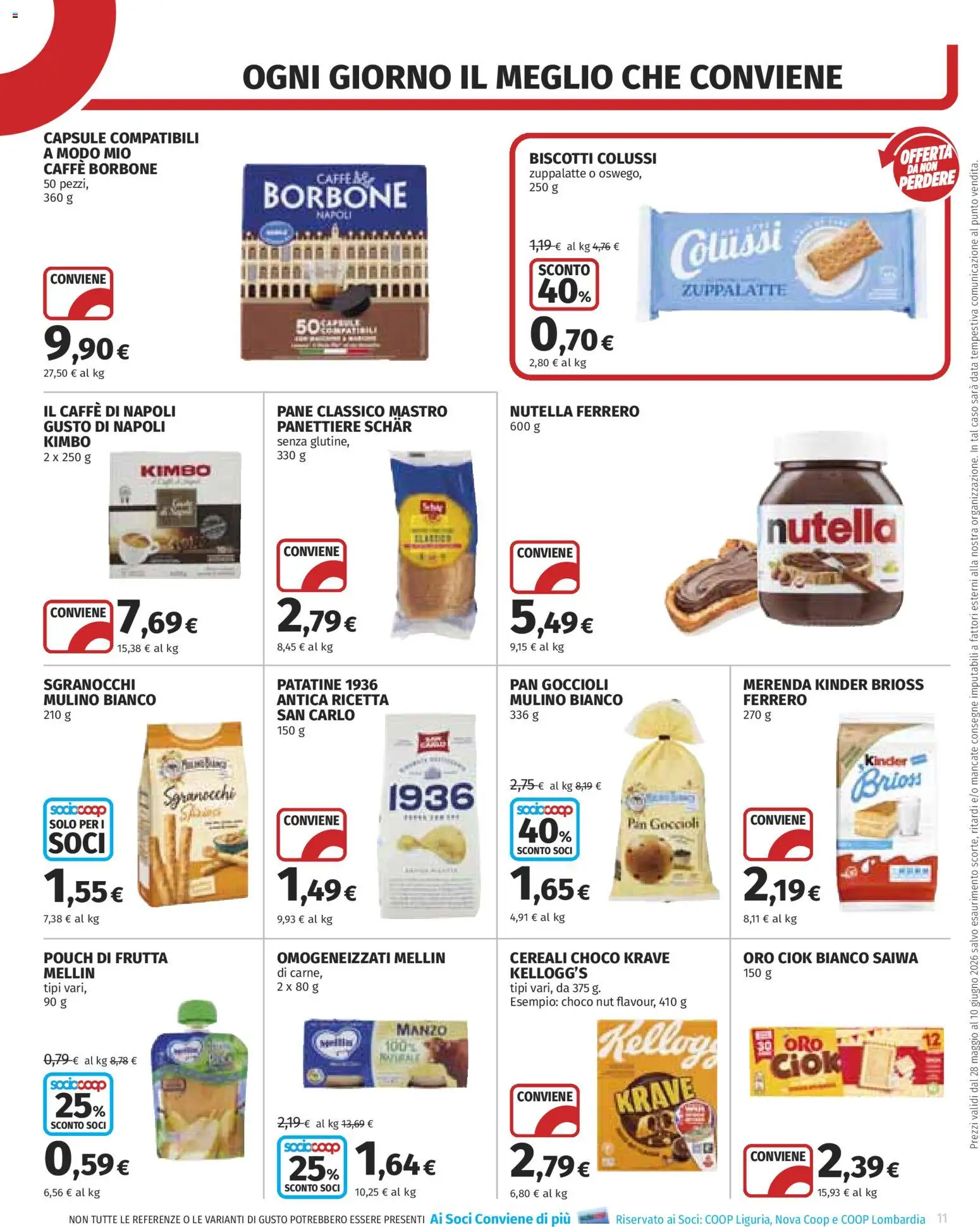 Volantino COOP del 28.05.2026 | Pagina: 11 | Prodotti: Manzo, Biscotti, Frutta, Data