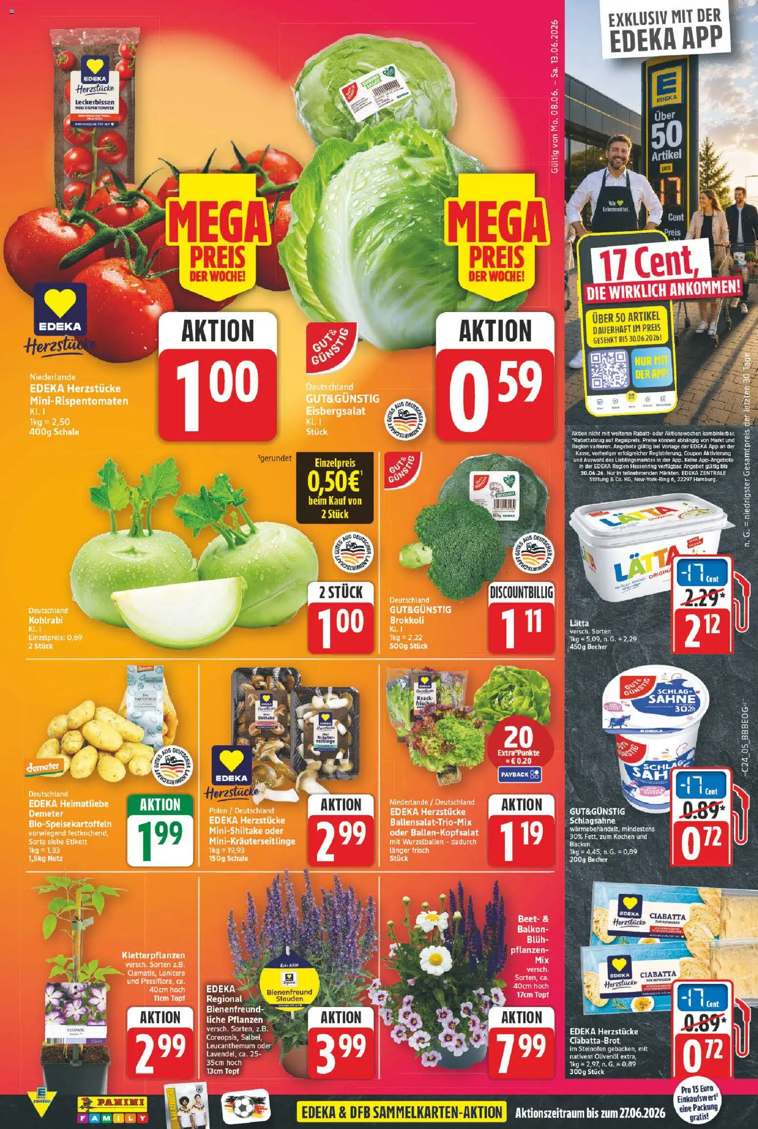 E center Prospekt – gültig ab 08.06.2026 | Seite: 5 | Produkte: Olivenol, Eisbergsalat, Lätta, Sahne