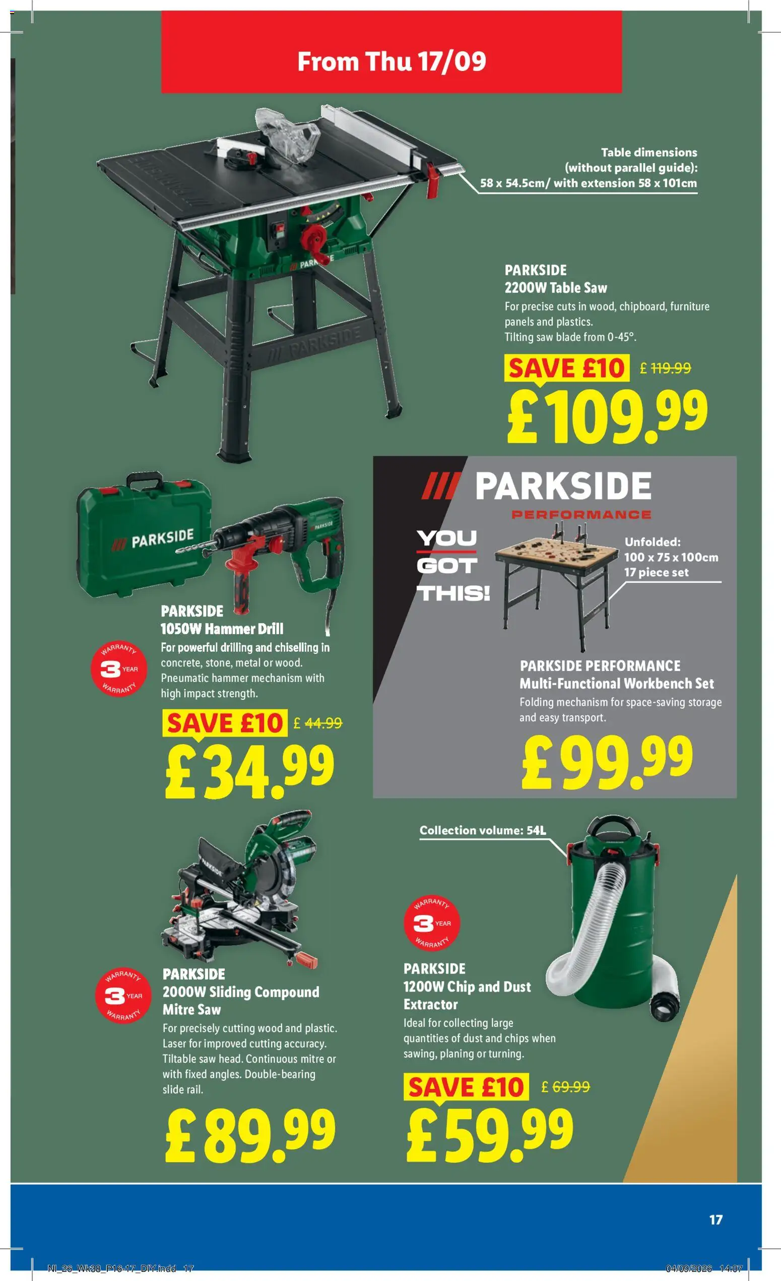 {H1} | Page: 17 | Products: Drill, Table, Hammer drill, Chips