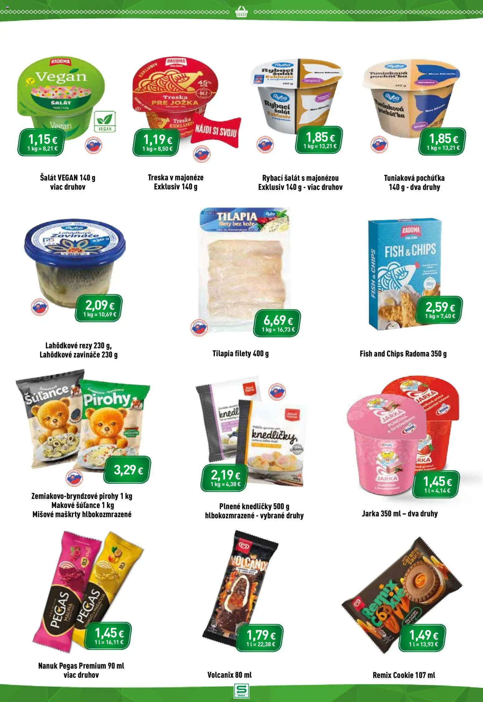 Nové Sintra akcie – leták je platný od 20.08.2026 | Strana: 5 | Produkty: Nanuk, Tilápia, Šalát, Treska
