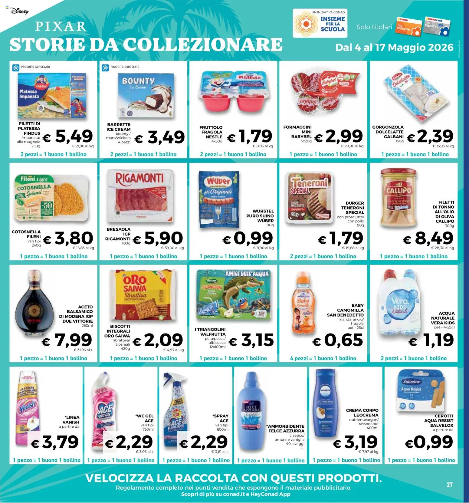 Volantino Conad del 06.05.2026 | Pagina: 27 | Prodotti: Crema, Cereali, Biscotti, Acqua
