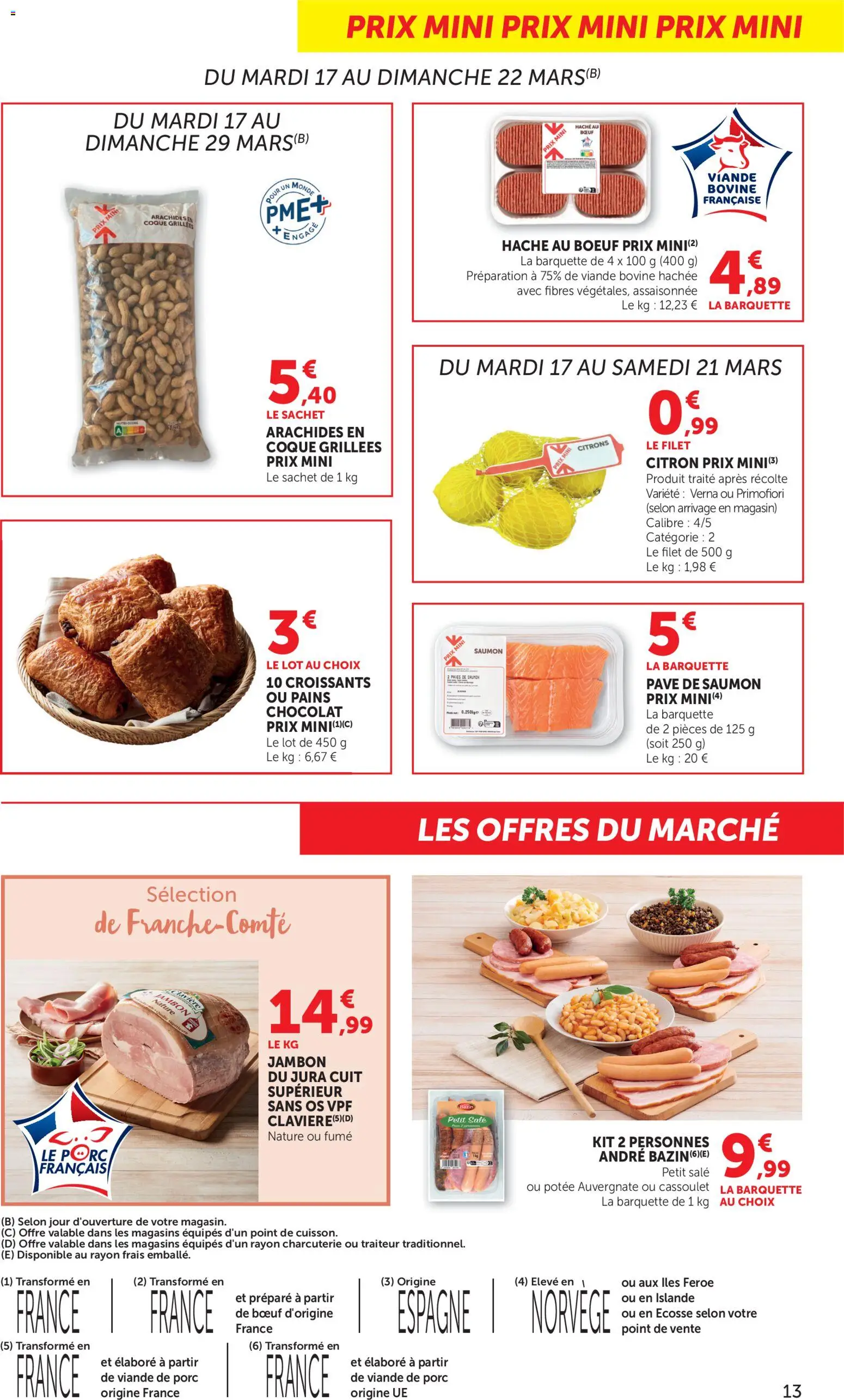 {H1} | Page: 13 | Produits: Viande de porc, Jambon, Saumon, Viande bovine