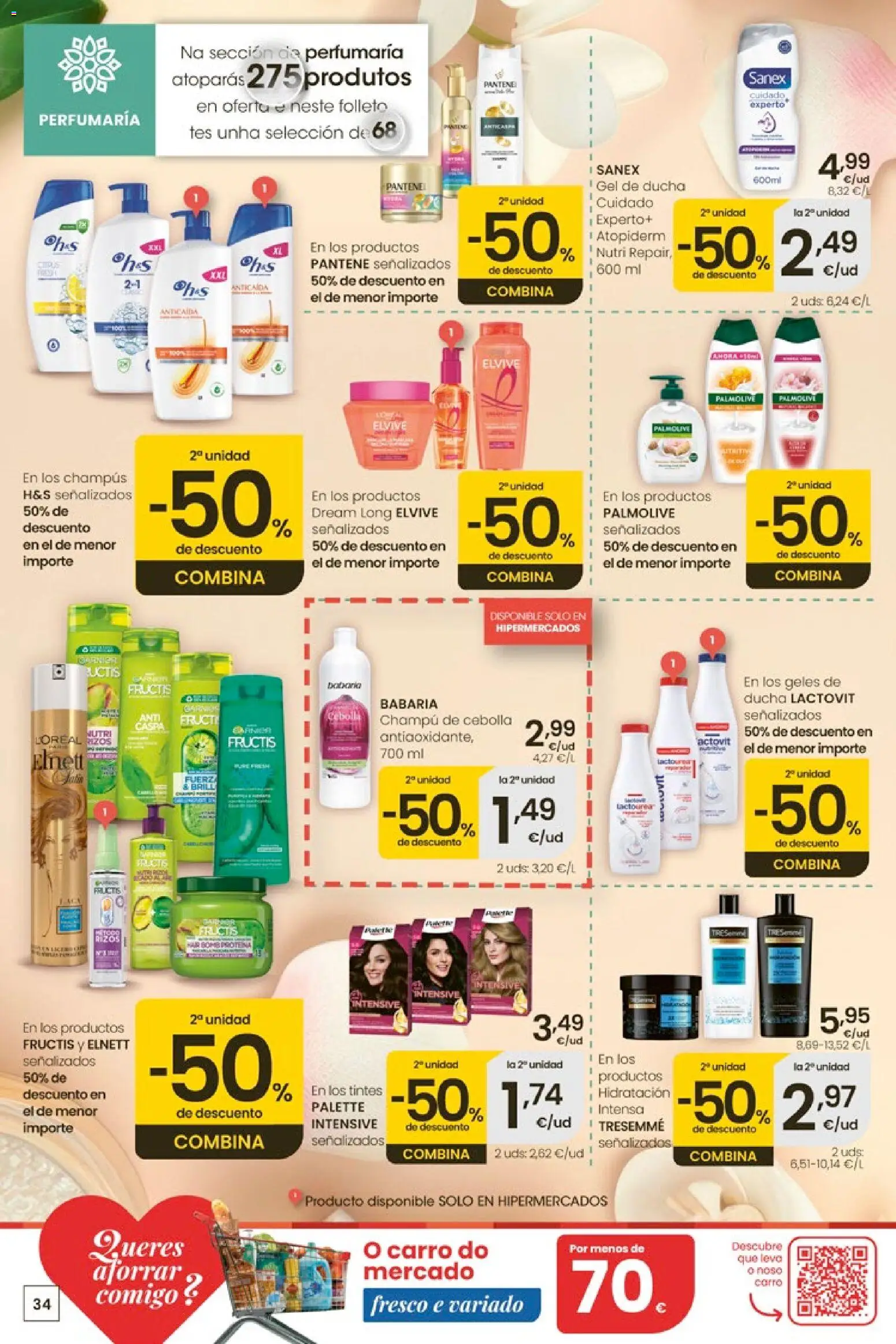 Eroski Quieres ahorrar conmigo │ válido desde el 14.05.2026 | Página: 34 | Productos: Champú, Gel de ducha, Παγωμένο τσάι, Ducha