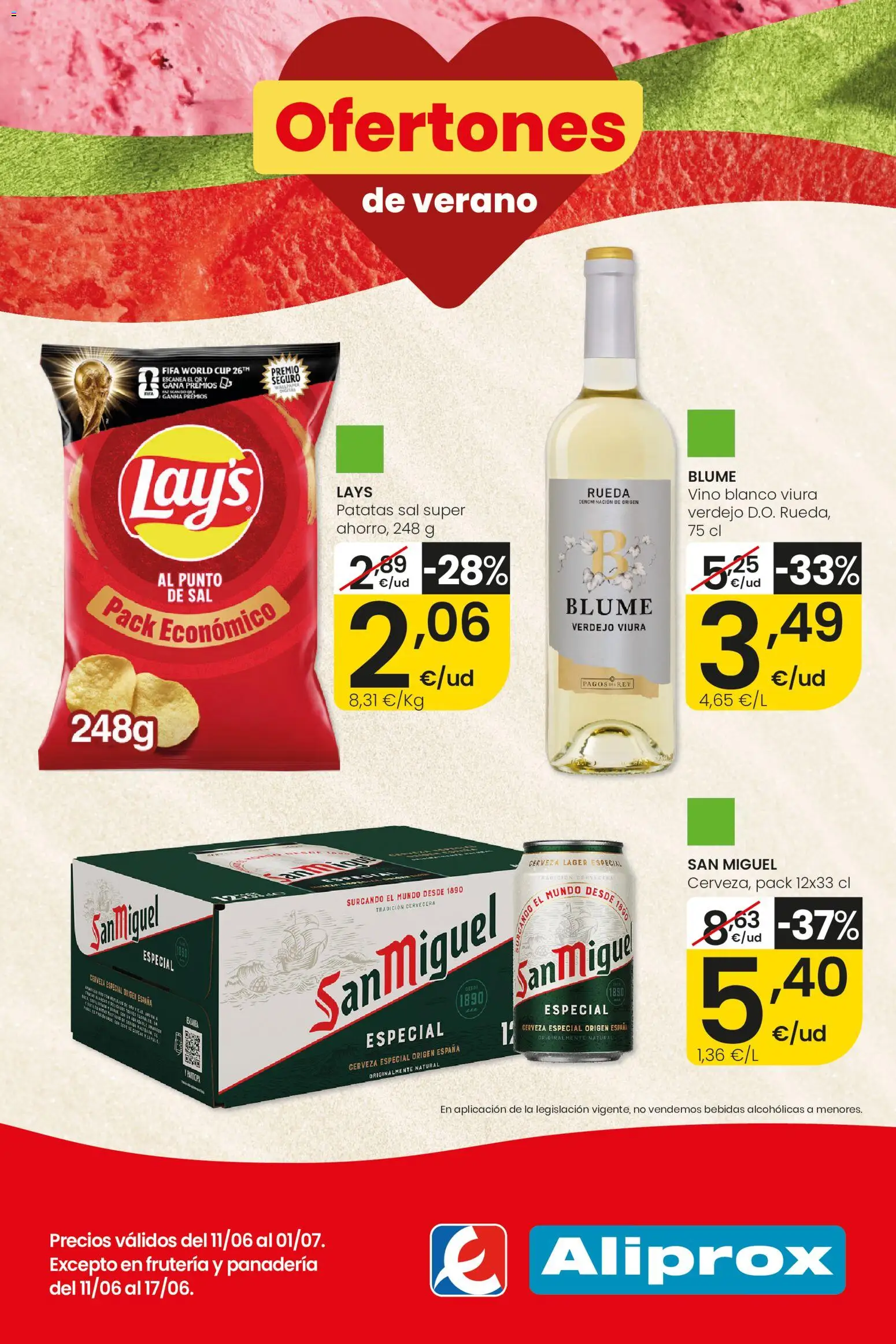 Eroski Ofertones de verano Aliprox │ válido desde el 11.06.2026 | Página: 1 | Productos: Vino, Cerveza, Panadería