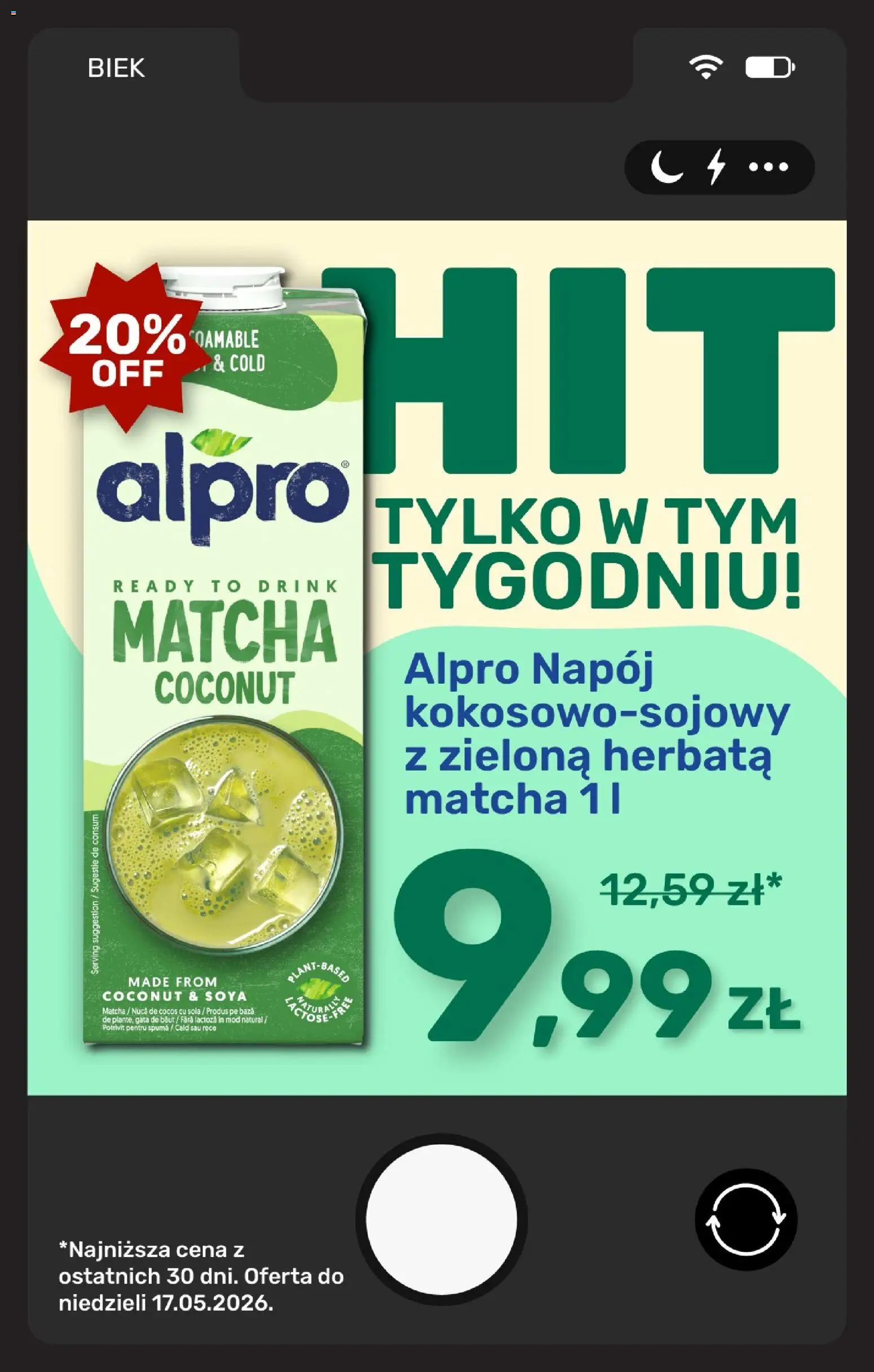 Biedronka gazetka - Biek od 15.05.2026 | Strona: 9 | Produkty: Alpro, Herbata matcha, Herbata