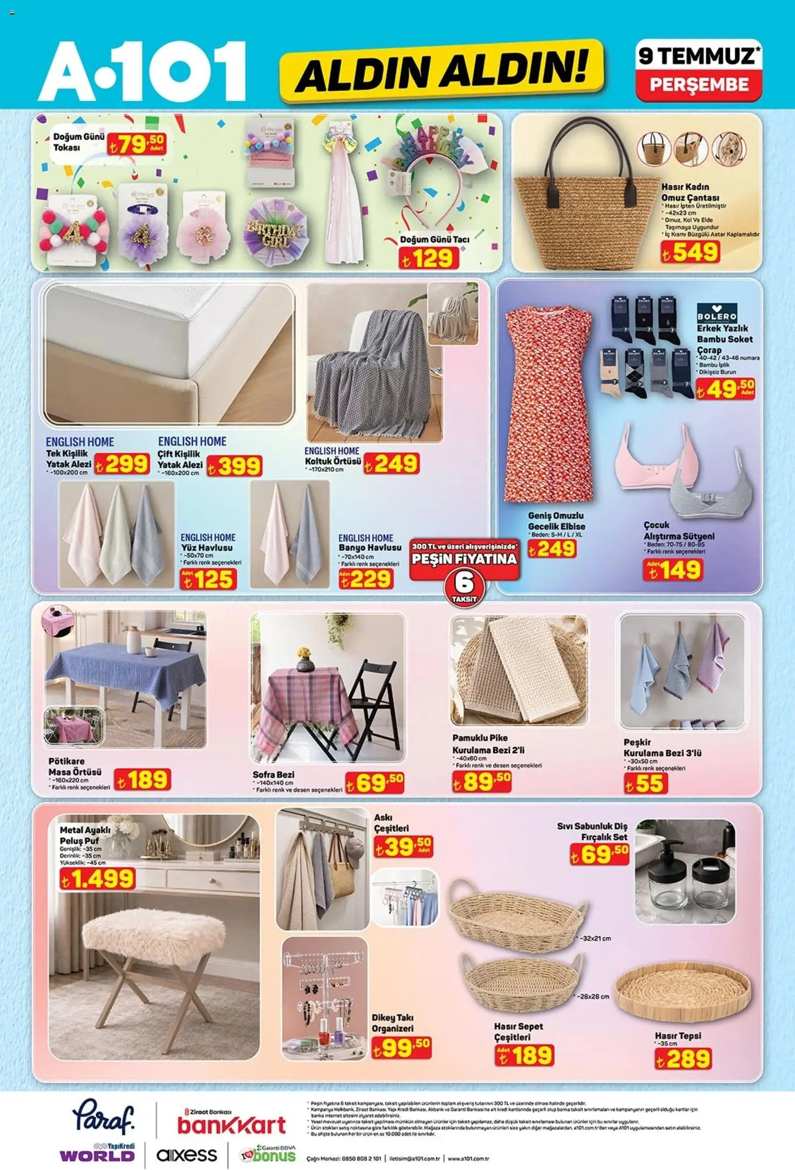 A101 - Katalog Aldın Aldın - 09 Temmuz 2026 tarihinden itibaren geçerlidir | Sayfa: 15 | Ürünler: Koltuk, Gecelik, Tepsi, Masa örtüsü