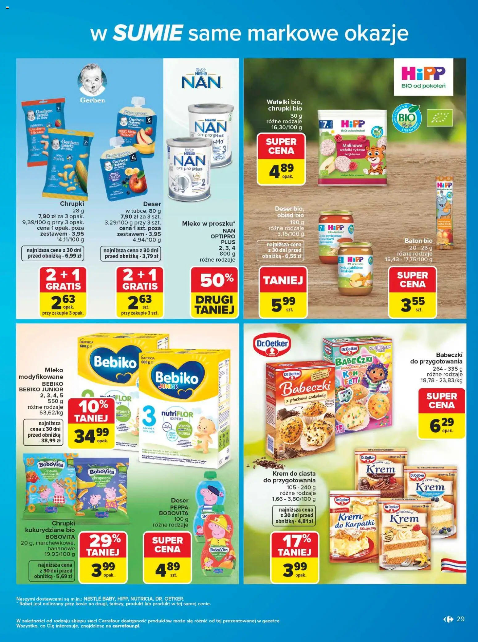 Carrefour gazetka - W sumie same markowe okazje od 08.06.2026 | Strona: 29 | Produkty: Chrupki, Baton, Mleko, Banan