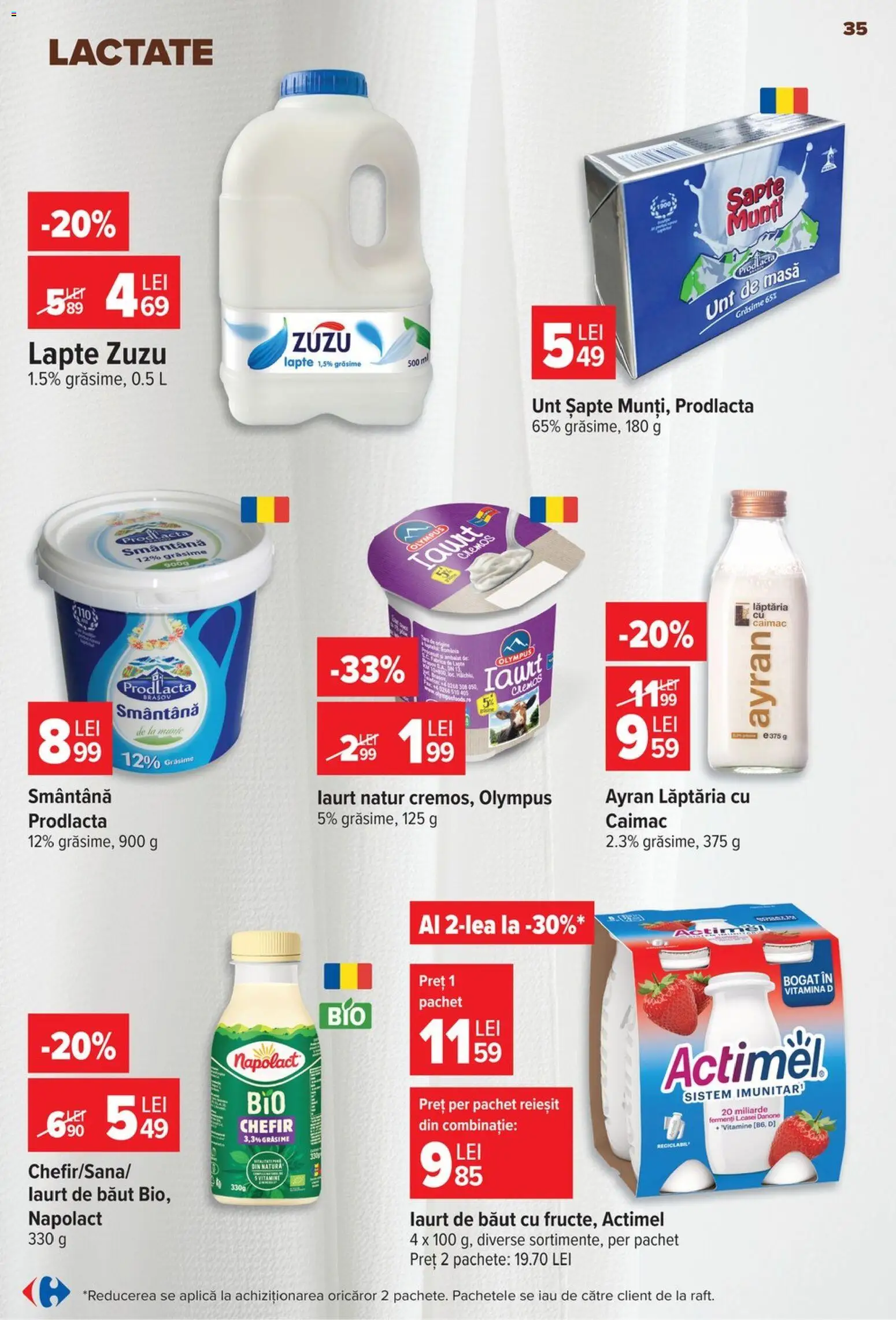 Noul catalog Carrefour – valabil de la 12.08.2026 | Pagină: 36 | Produse: Aplică, Lapte, Iaurt, Smântână