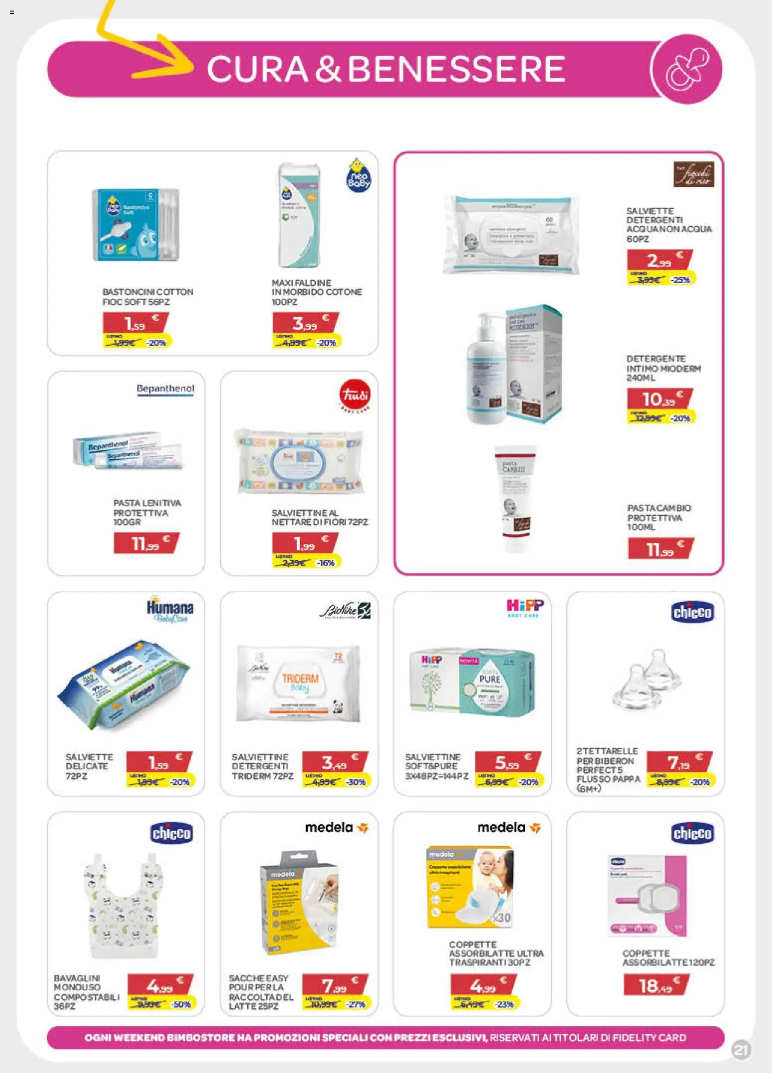 Volantino Bimbo store del 02/07/2026 | Pagina: 21 | Prodotti: Detergente intimo, Acqua, Pasta, Biberon