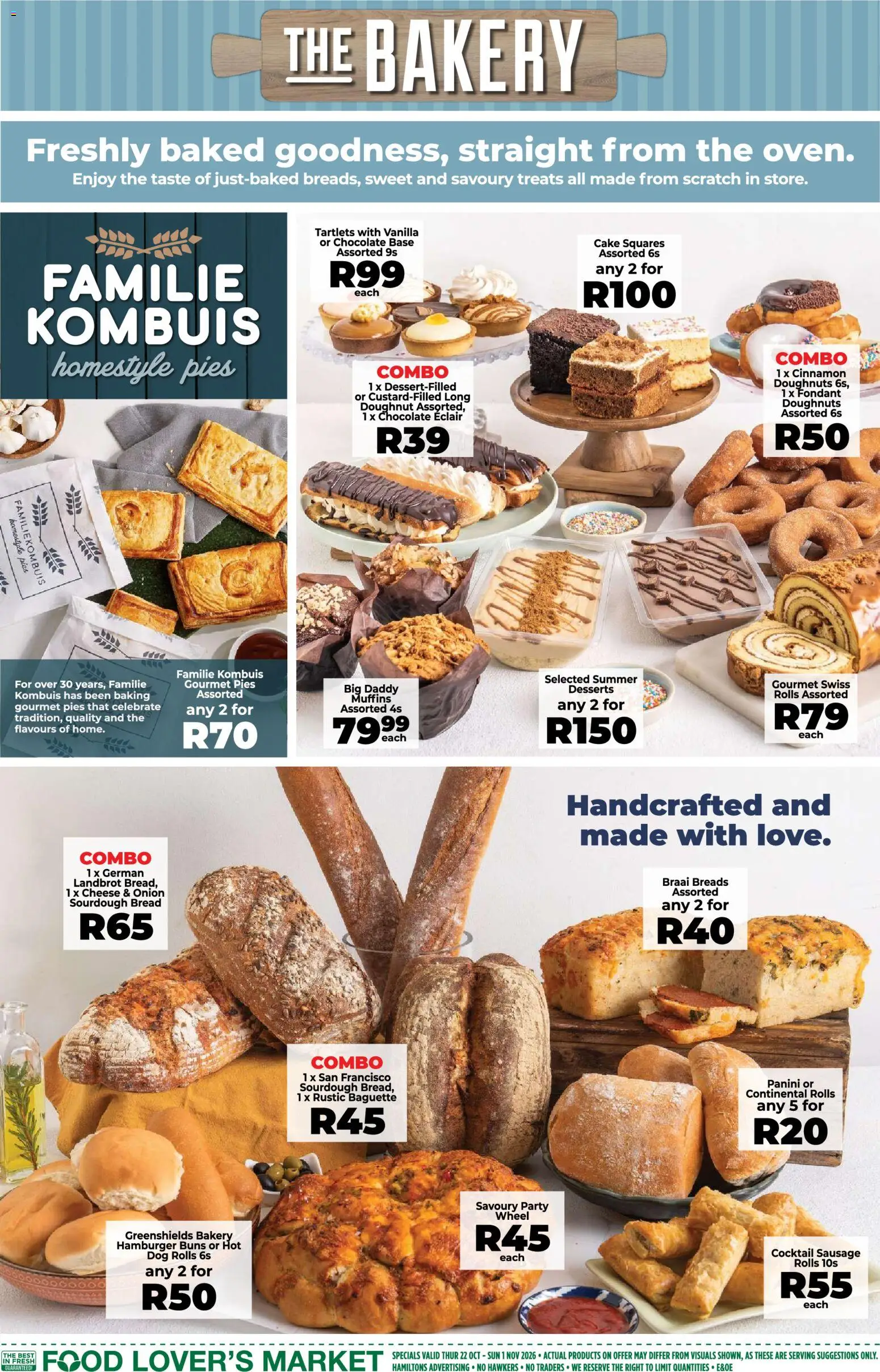 New Food Lover's Market catalogue – valid from 22/10/2026 | Page: 5 | Products: Buns, Baguette, Chocolate, Sausage