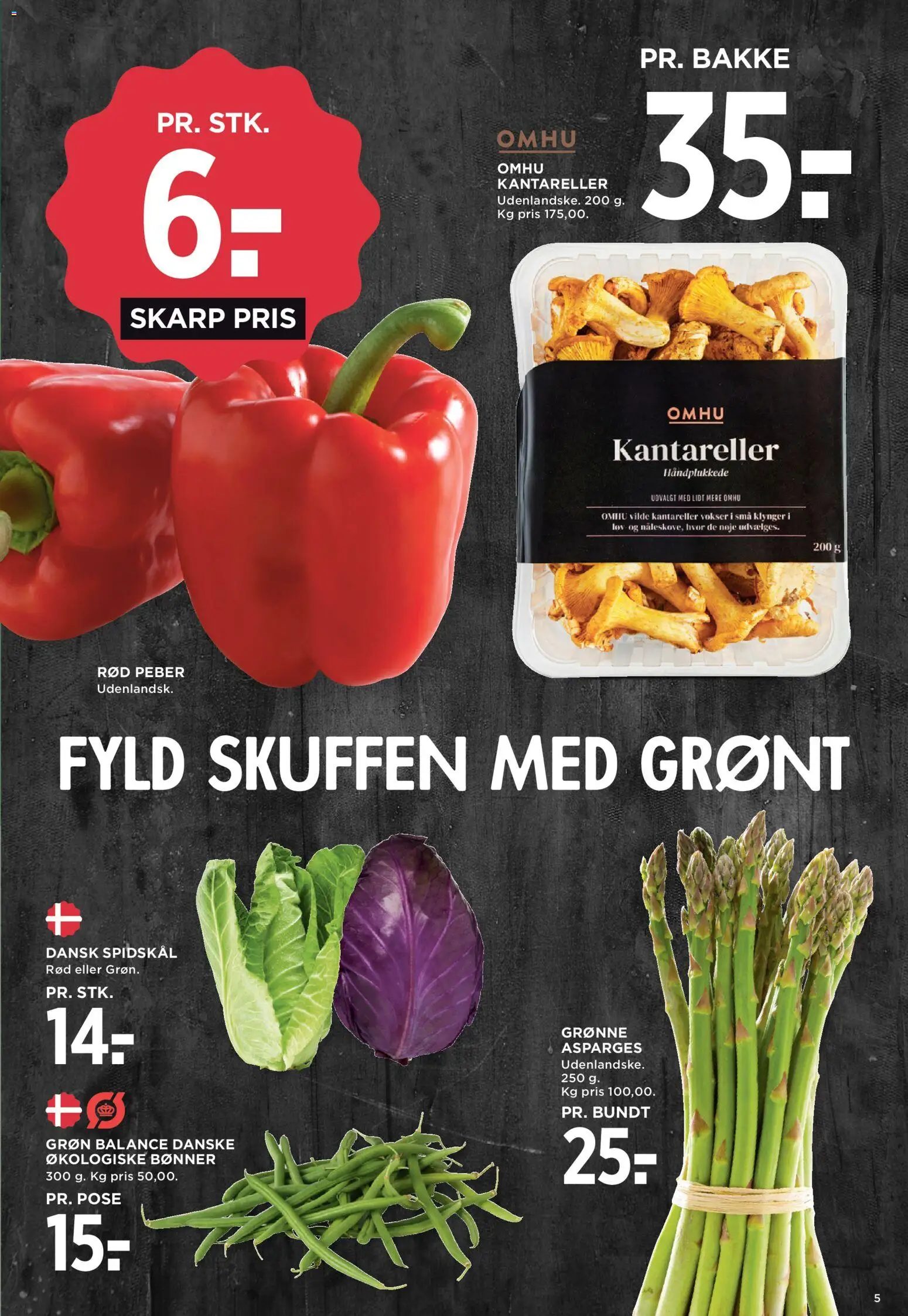 Meny tilbudsavis – gyldig fra 14/08/2026 | Side: 7 | Produkter: Kantareller, Peber, Bønner, Asparges