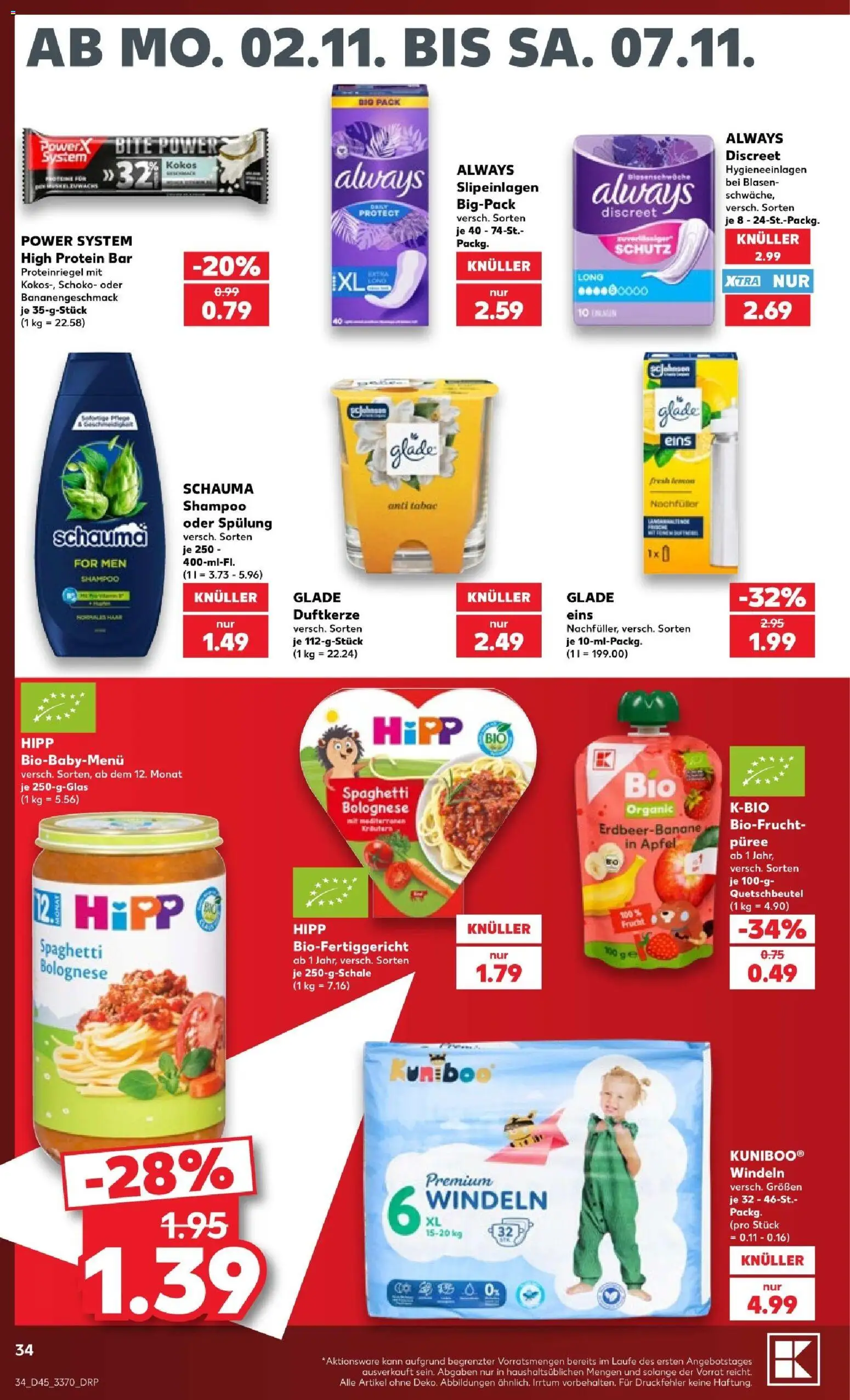 Kaufland Prospekt – gültig ab 02.11.2026 | Seite: 34 | Produkte: Spaghetti, Äpfel, Shampoo, Spülung