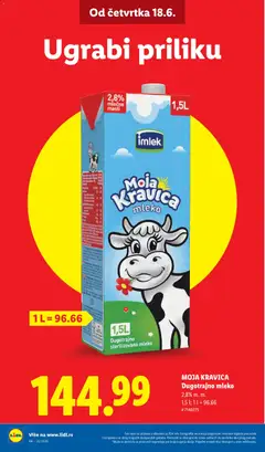 MOJA KRAVICA Dugotrajno mleko, Dugotrajno mleko 2,8% m. m. - pregled Lidl kataloga - važi od 18.06.2026 | Strana: 8