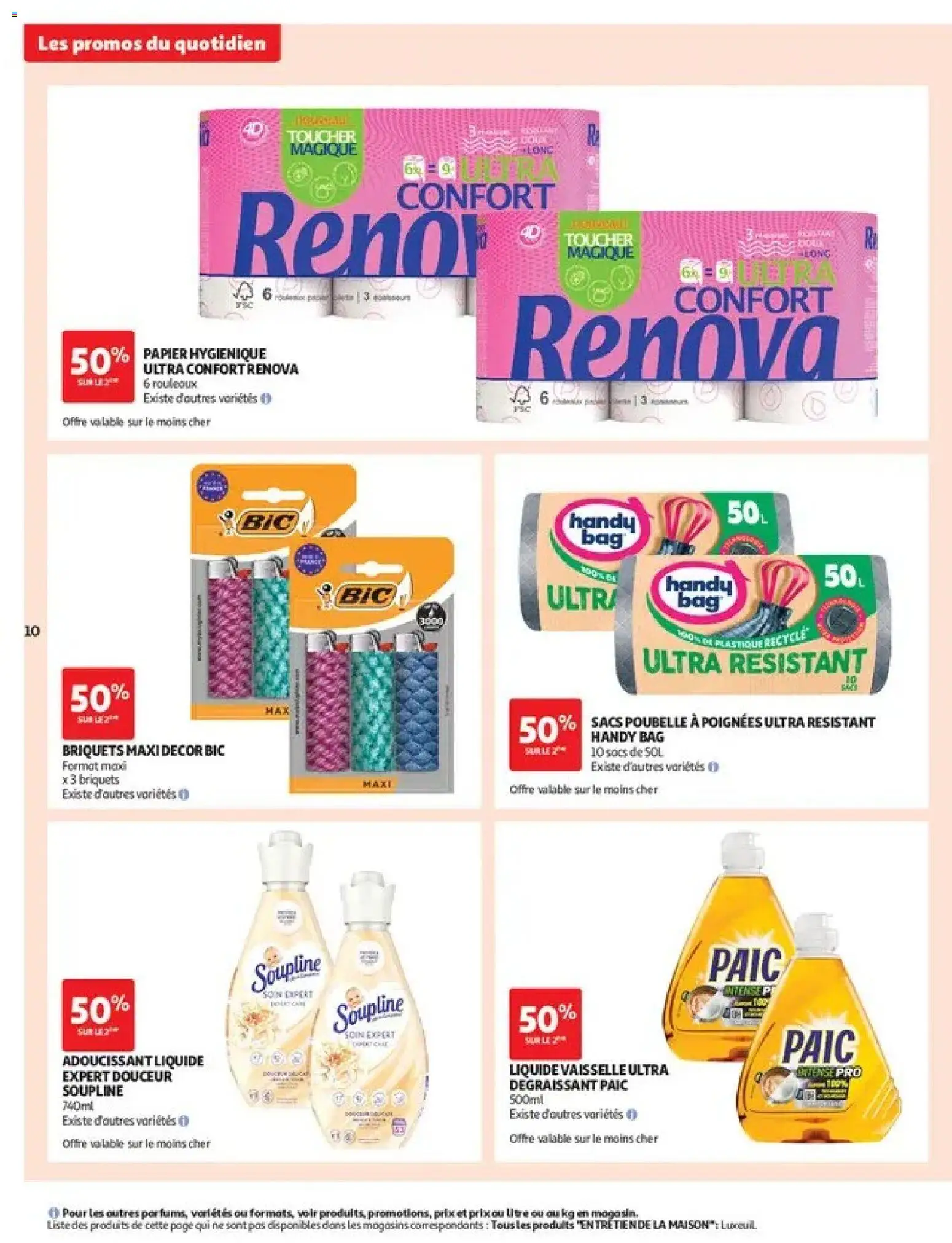 {H1} | Page: 10 | Produits: Vaisselle, Poubelle, Liquide vaisselle, Soupline