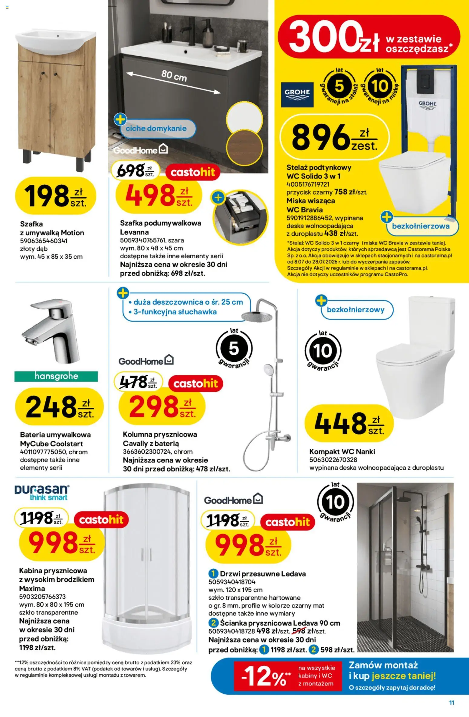 Castorama gazetka od 08.07.2026 | Strona: 11 | Produkty: Umywalka, Bateria