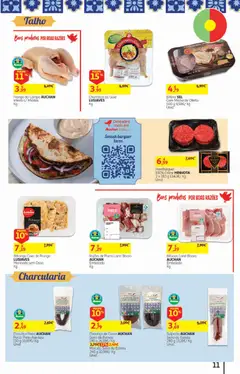 Pré-visualização Auchan folheto válido de 19/08/2026 | Página: 11 | Produtos: Frango, Salpicão, Hambúrguer, Carne