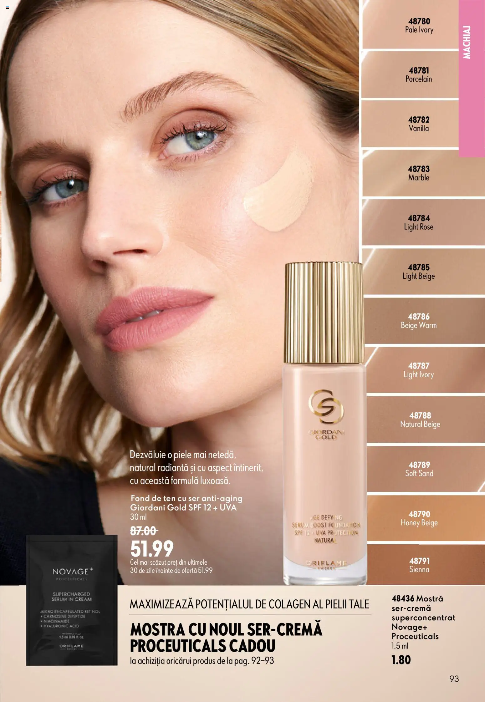 Noul catalog Oriflame – valabil de la 09.09.2026 | Pagină: 93 | Produse: Fond de ten, Serum, Machiaj