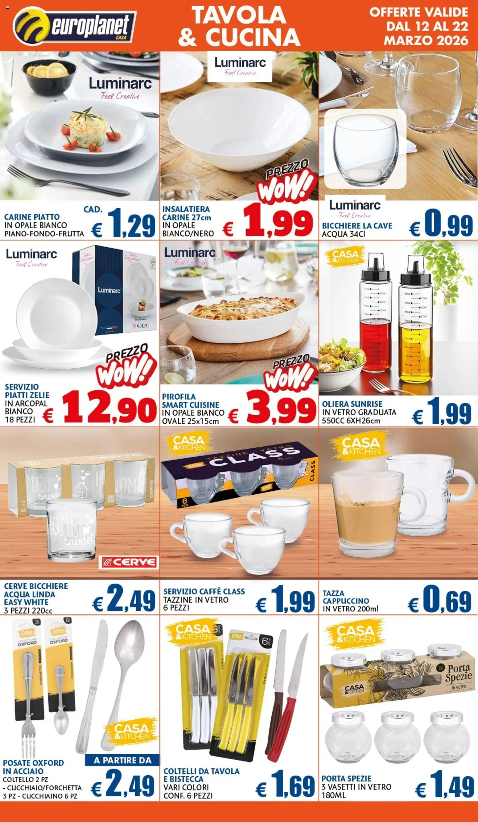 Volantino Europlanet Casa del 12.03.2026 | Pagina: 10 | Prodotti: Caffè, Spezie, Acqua, Piatto