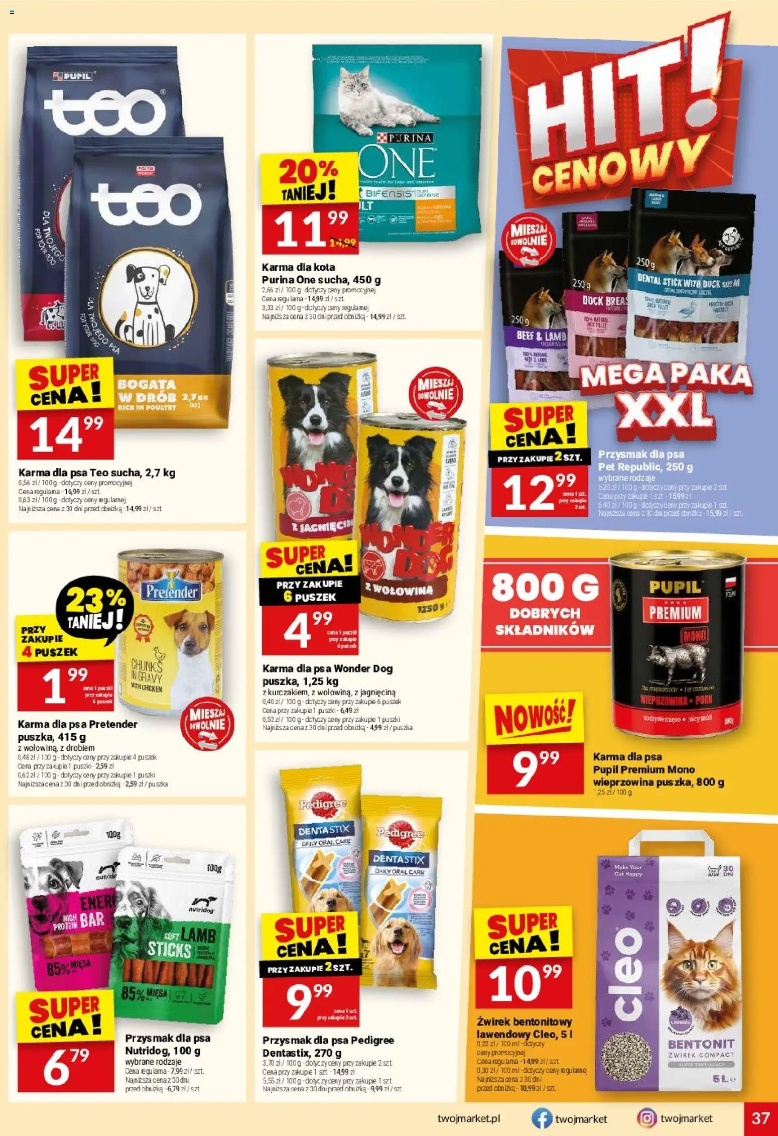 Twój Market gazetka od 19.08.2026 | Strona: 37 | Produkty: Dentastix, Karma dla psa, Wieprzowina, Karma