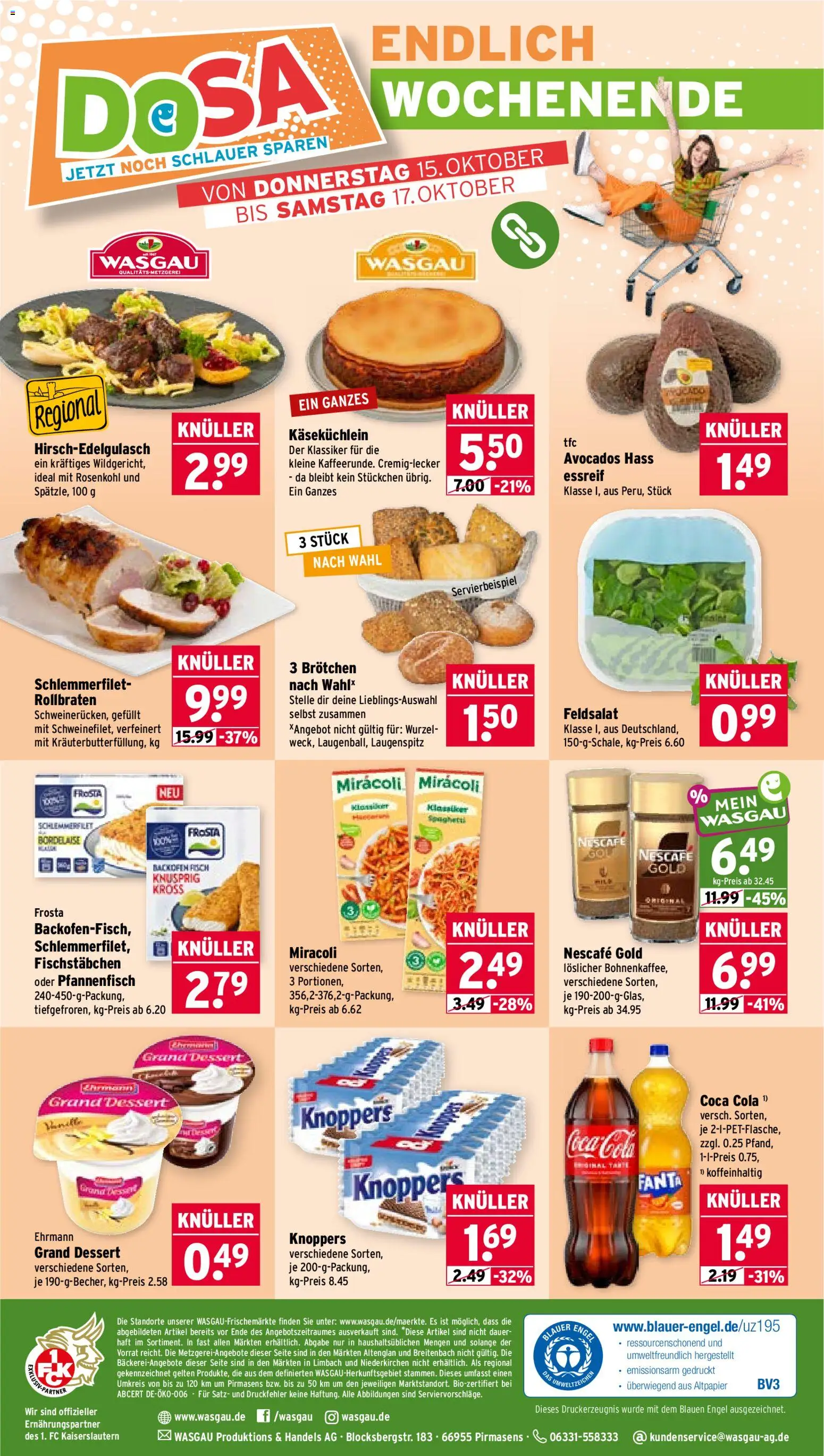 Wasgau Prospekt – gültig ab 12.10.2026 | Seite: 26 | Produkte: Nescafe, Fanta, Fischstabchen, Backofen