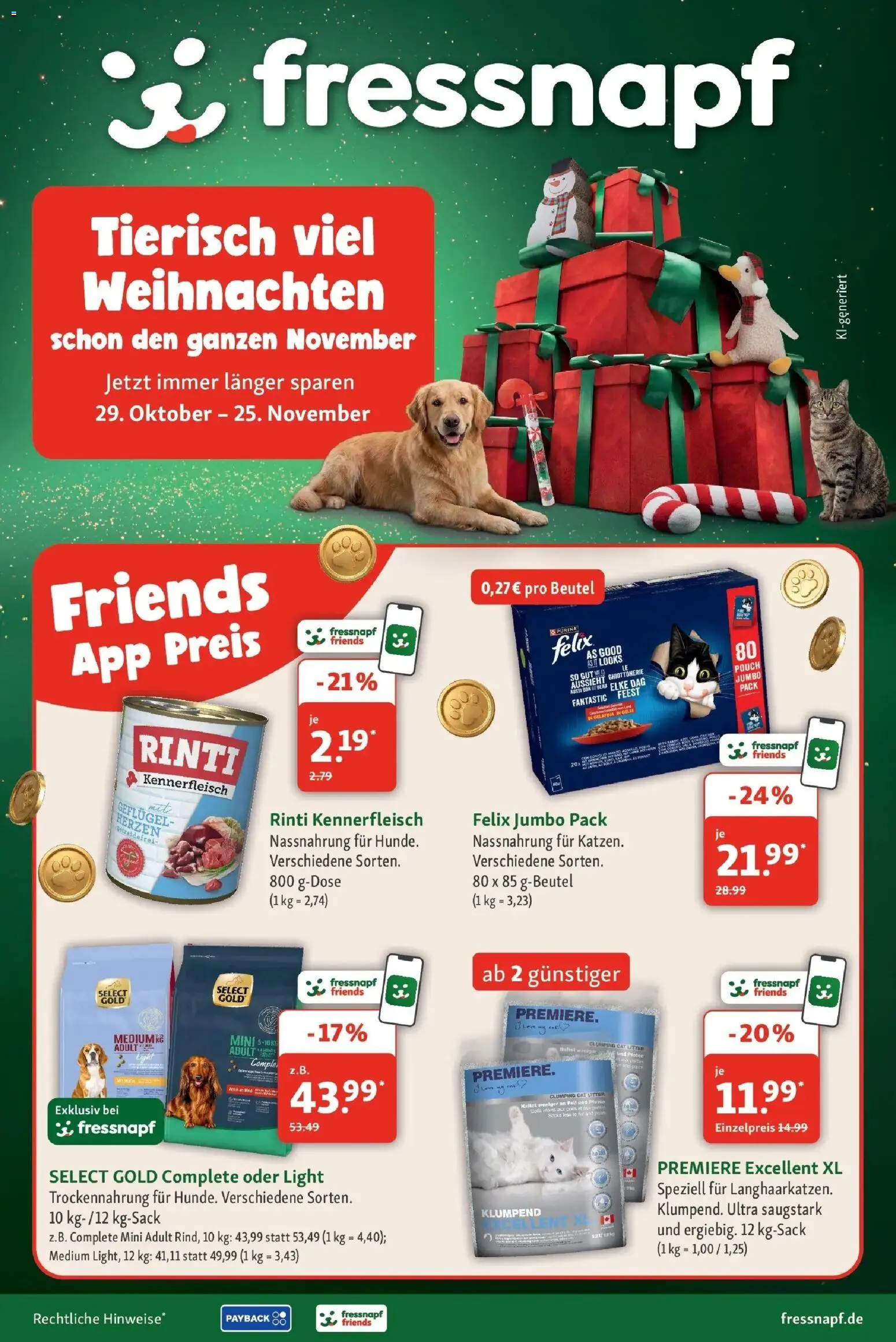 Fressnapf - Fressnapf: Tierisch viel Weihnachten schon den ganzen November (ab 29.10.2026) zum Blättern | Seite: 1
