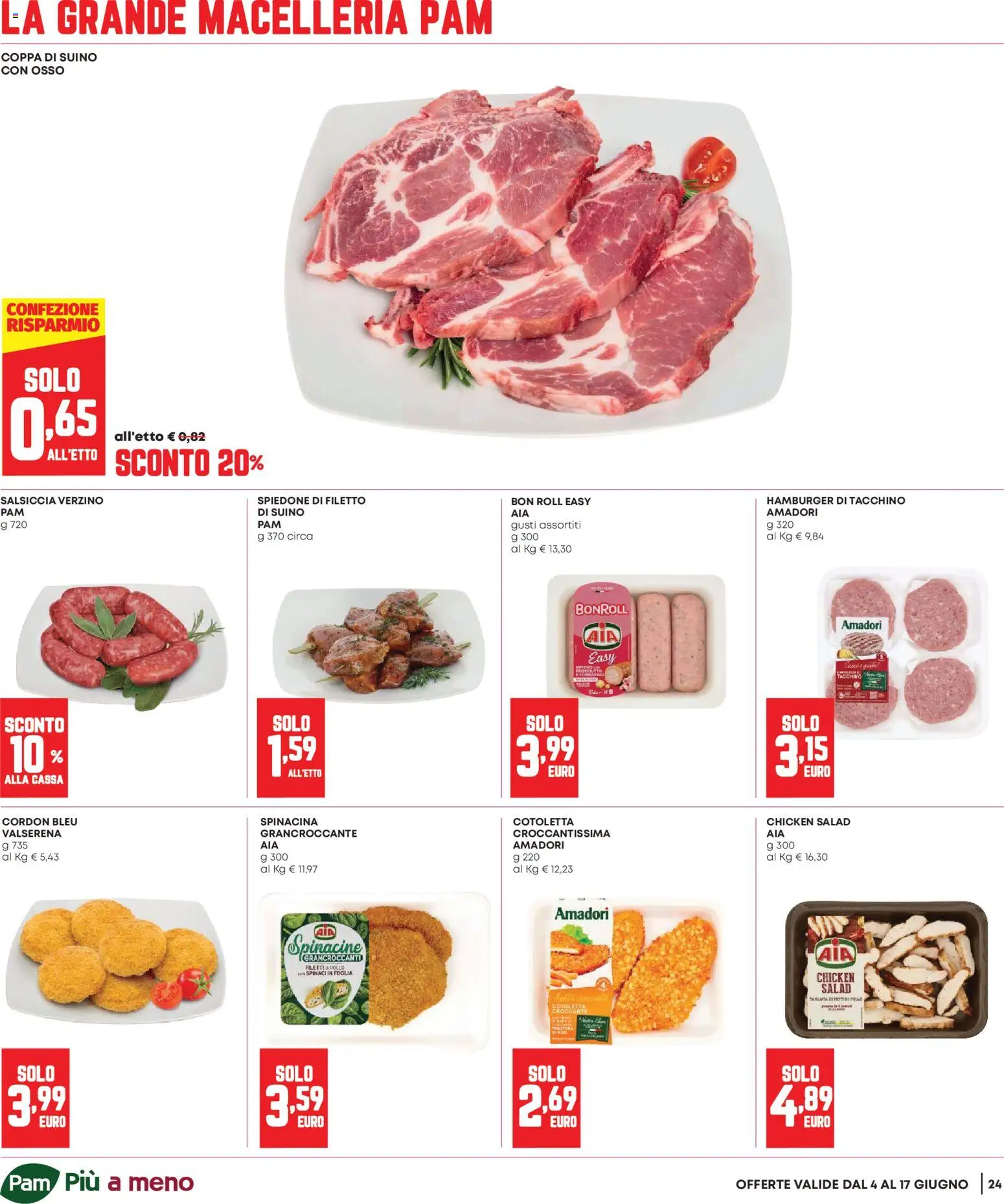 Volantino Panorama del 04.06.2026 | Pagina: 24 | Prodotti: Pollo, Suino, Tacchino, Salsiccia