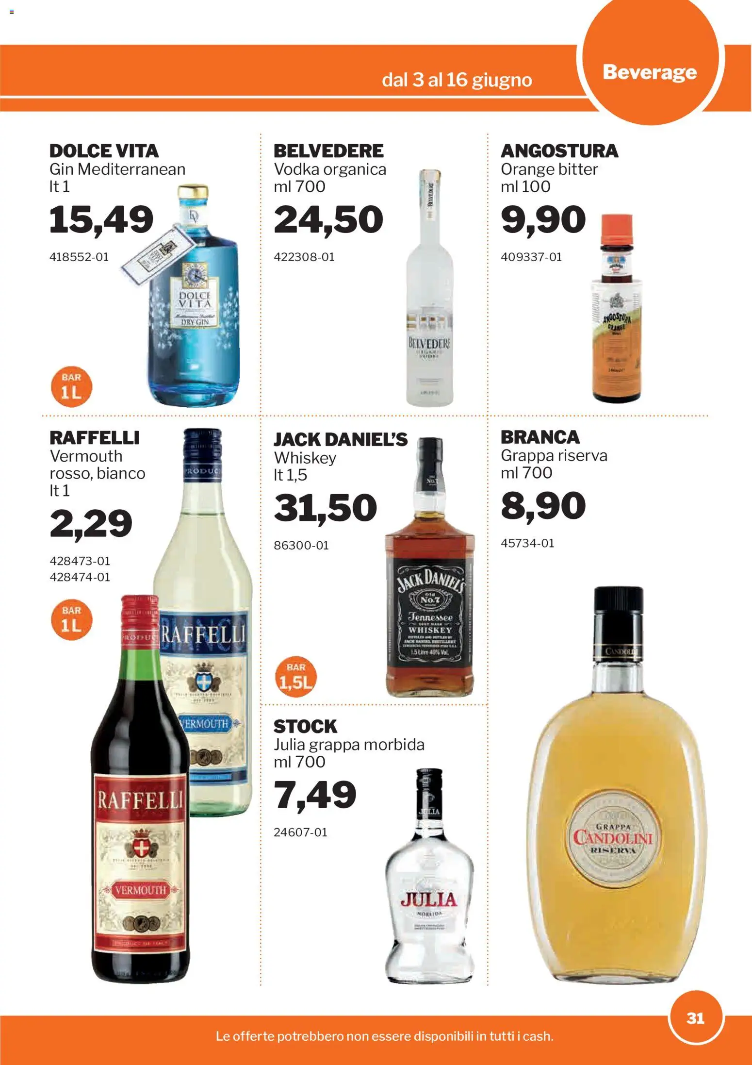 Volantino Sogegross del 03.06.2026 | Pagina: 31 | Prodotti: Gin, Vodka, Grappa