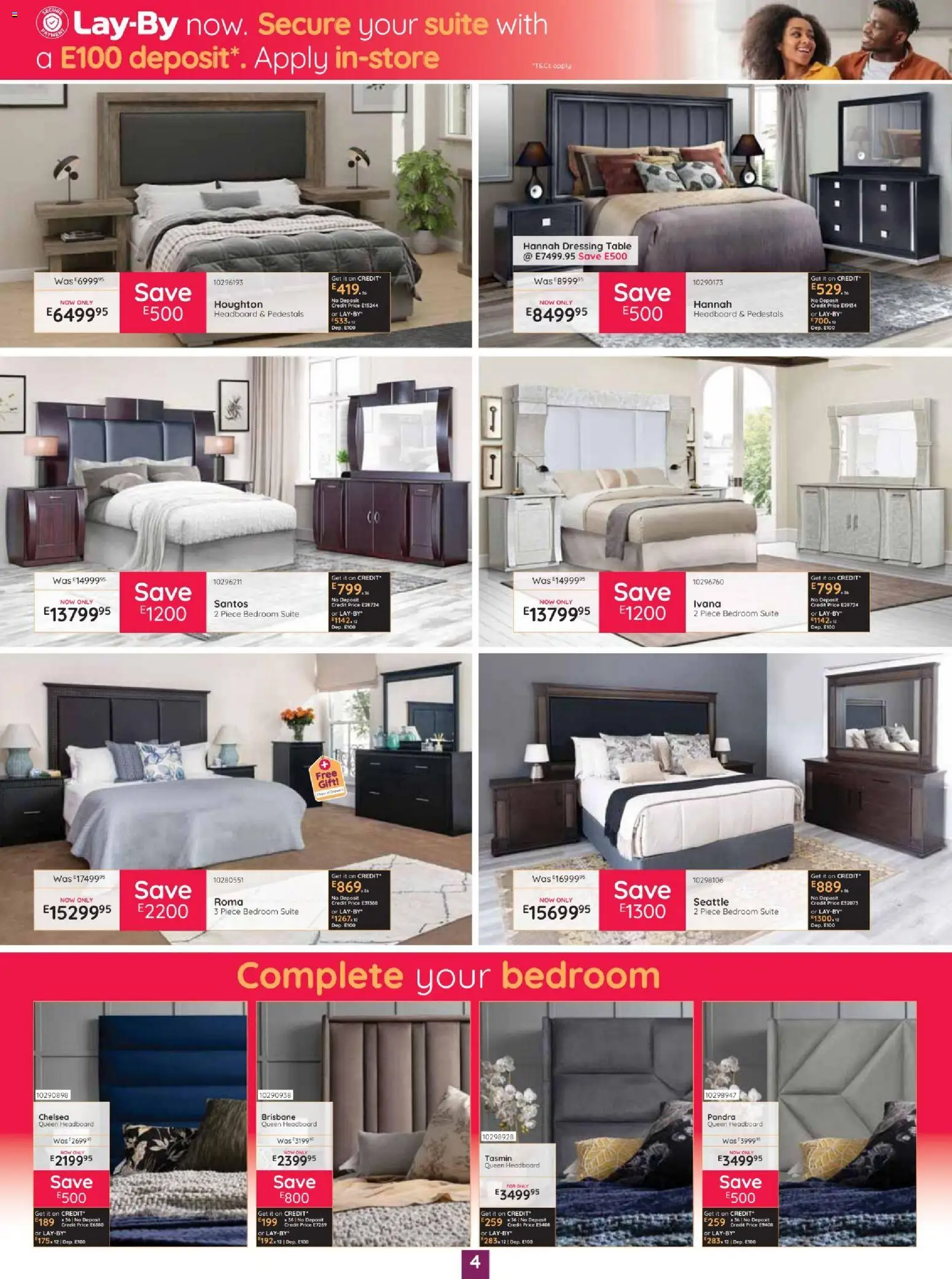 New Bradlows catalogue – valid from 15/10/2026 | Page: 4 | Products: Headboard, Table, Dressing