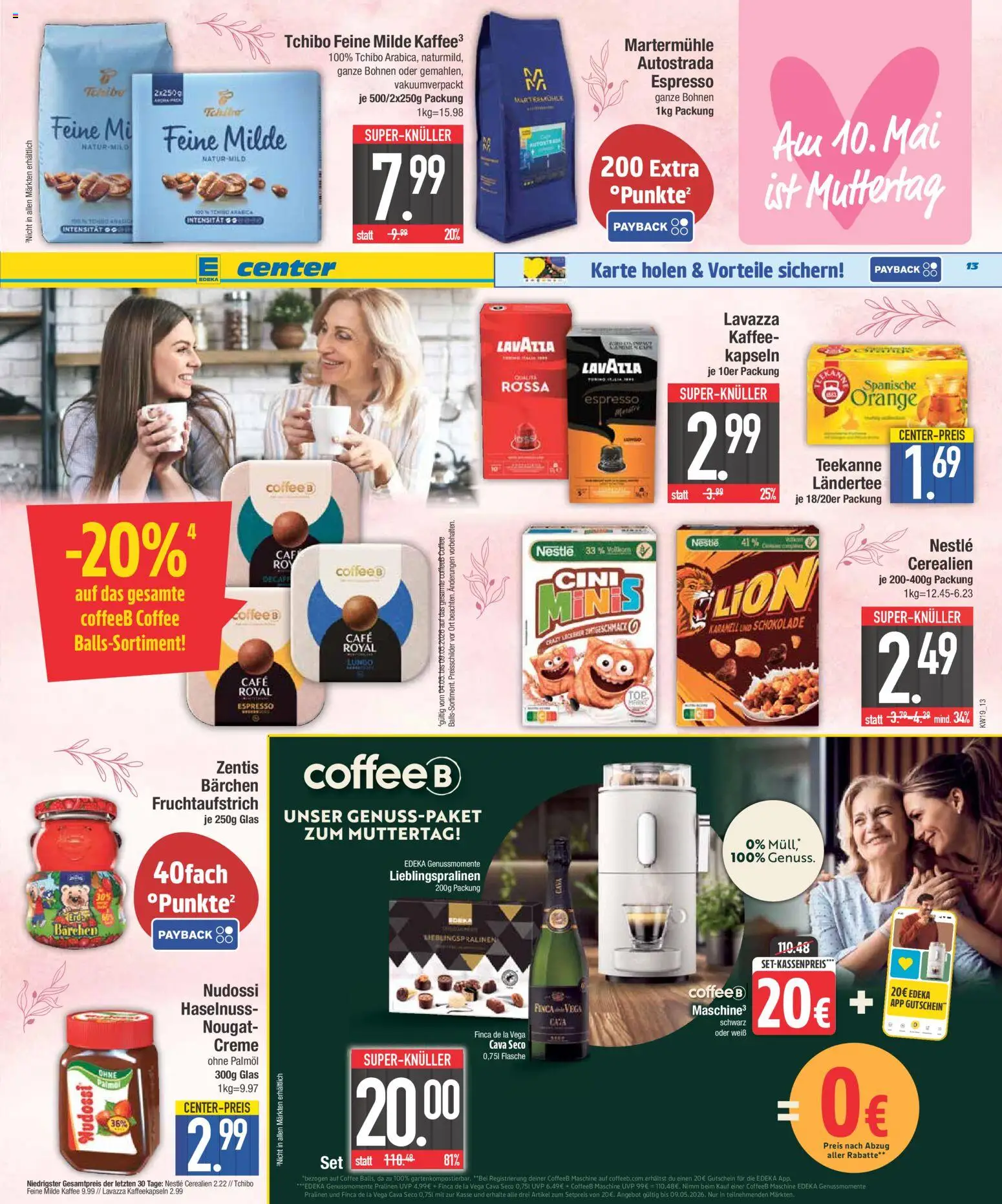 E center Prospekt 	 – gültig ab 04.05.2026 | Seite: 13 | Produkte: Lavazza, Kaffee, Schokolade, Teekanne