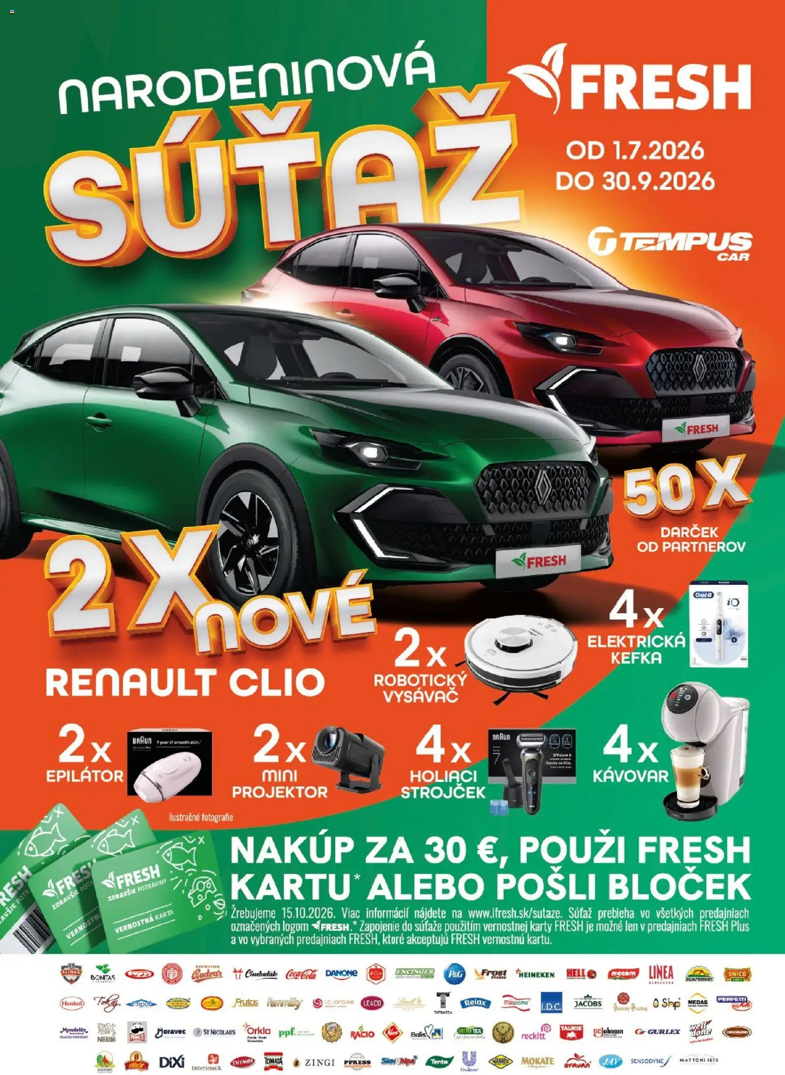 Nové Fresh akcie – leták je platný od 30.07.2026 | Strana: 8 | Produkty: Robotický vysávač, Strojček, Kávovar, Vysávač