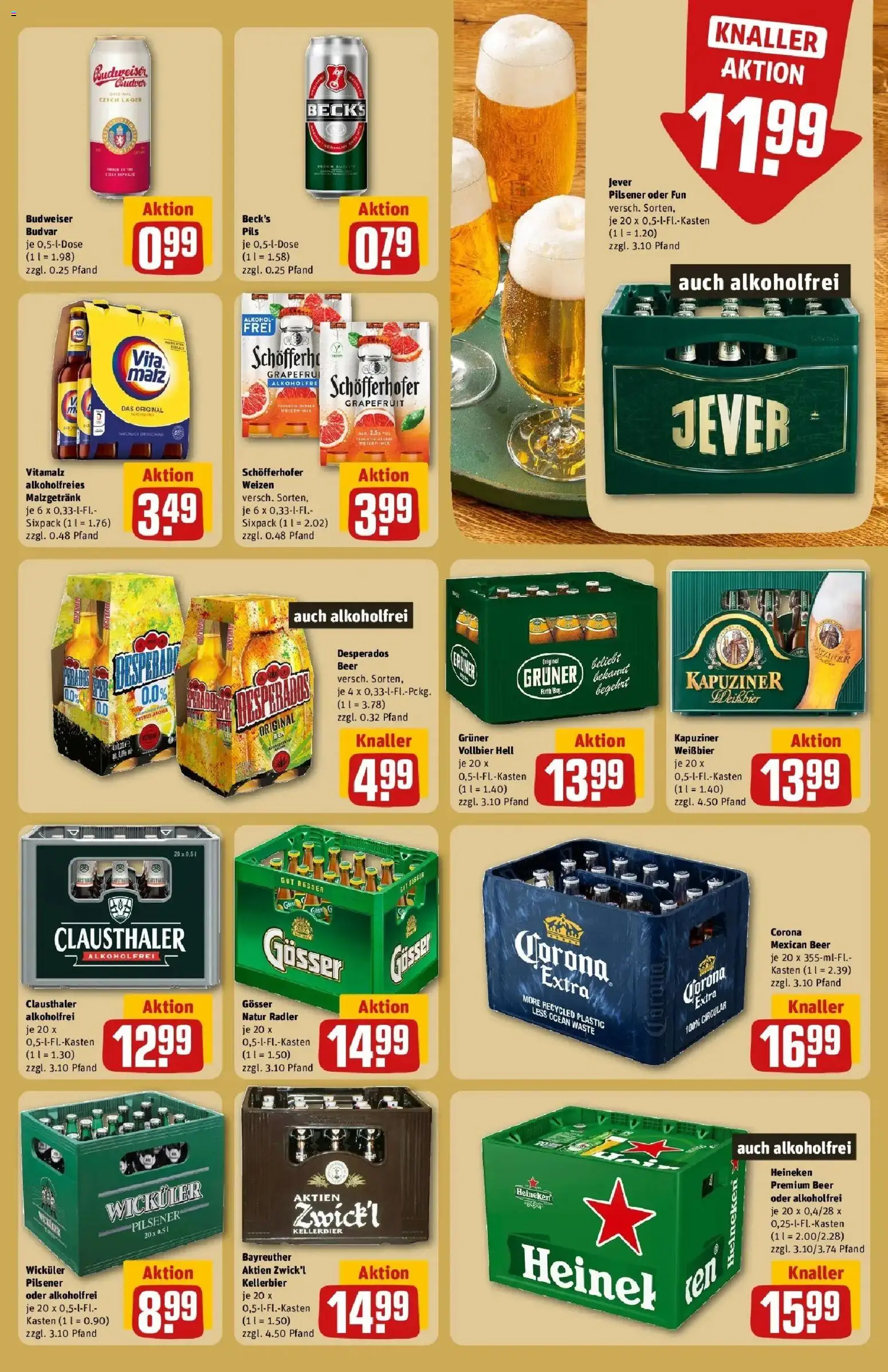REWE Prospekt ab 14.09.2026 zum Blättern » Angebote | Seite: 19 | Produkte: Weißbier, Pils, Jever, Desperados