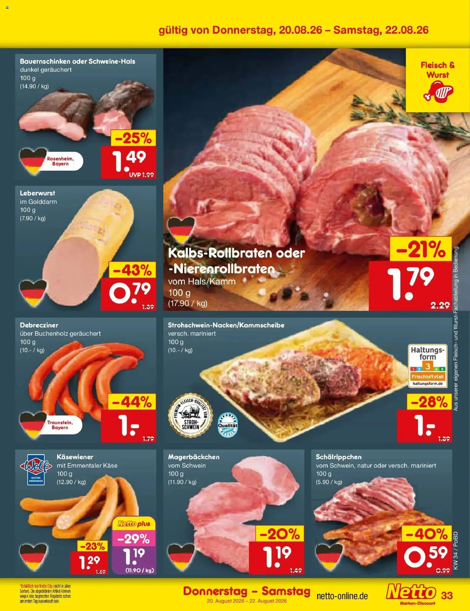 Netto Marken-Discount Prospekt Selb – gültig ab 17.08.2026 | Seite: 51 | Produkte: Käse, Wurst, Fleisch
