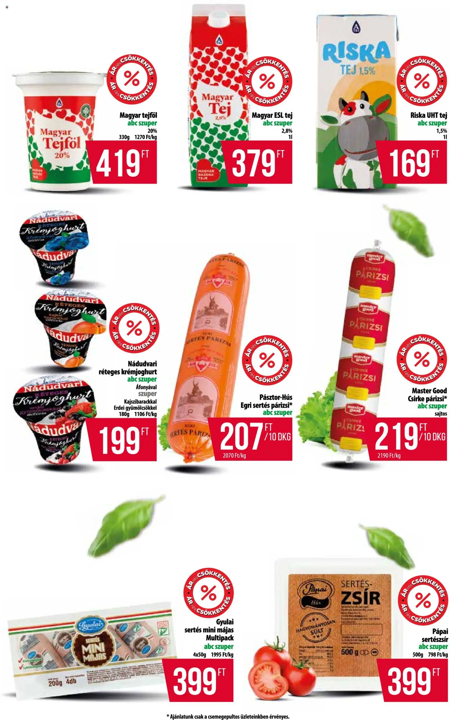COOP akciós ujság - amely érvényes a következő dátumtól: 2026.07.09. | Oldal: 3 | Termékek: Tej, Sertészsír, Tejföl, Párizsi