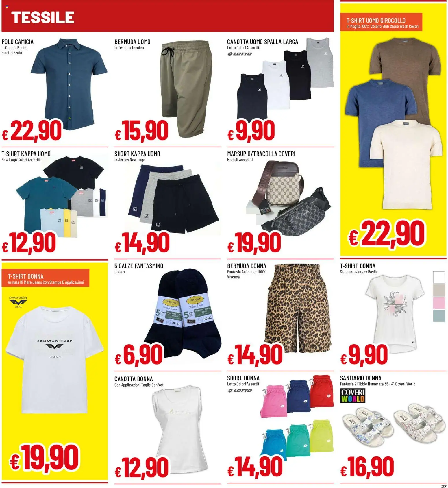 Volantino Galassia del 25/06/2026 | Pagina: 27 | Prodotti: Bermuda, Jeans, Polo, Stampa
