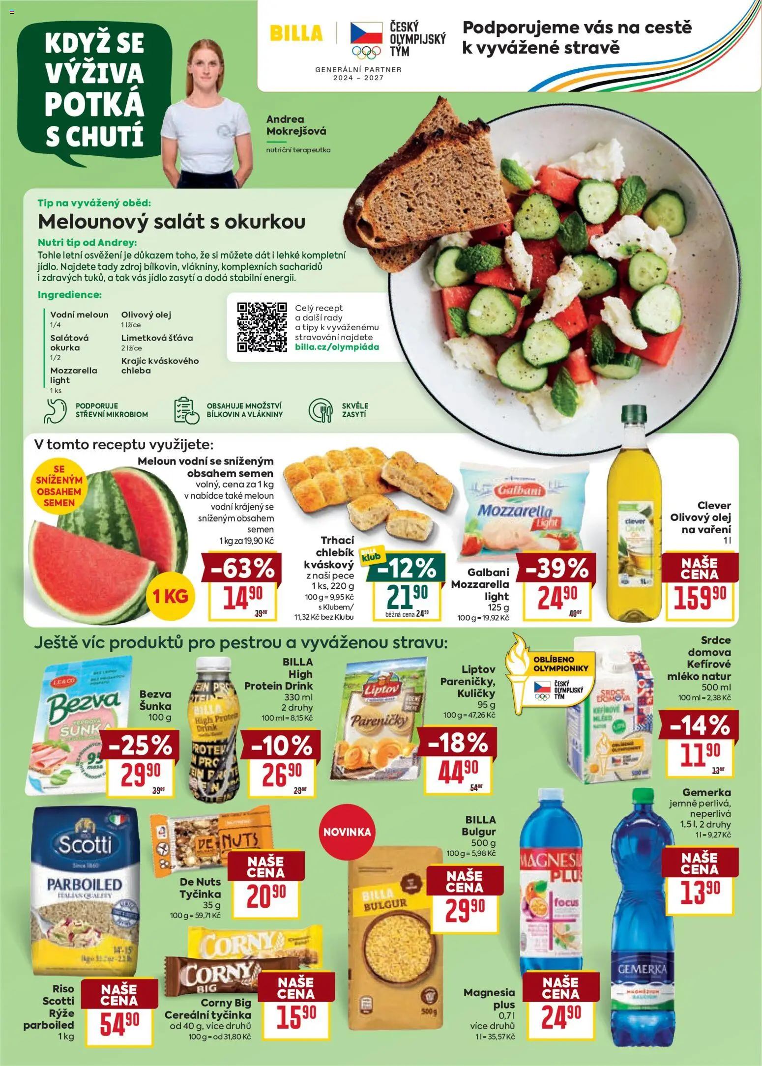 Billa Velký leták od 08.07.2026 | Strana: 14 | Produkty: Mléko, Olej, Salát, Meloun vodní