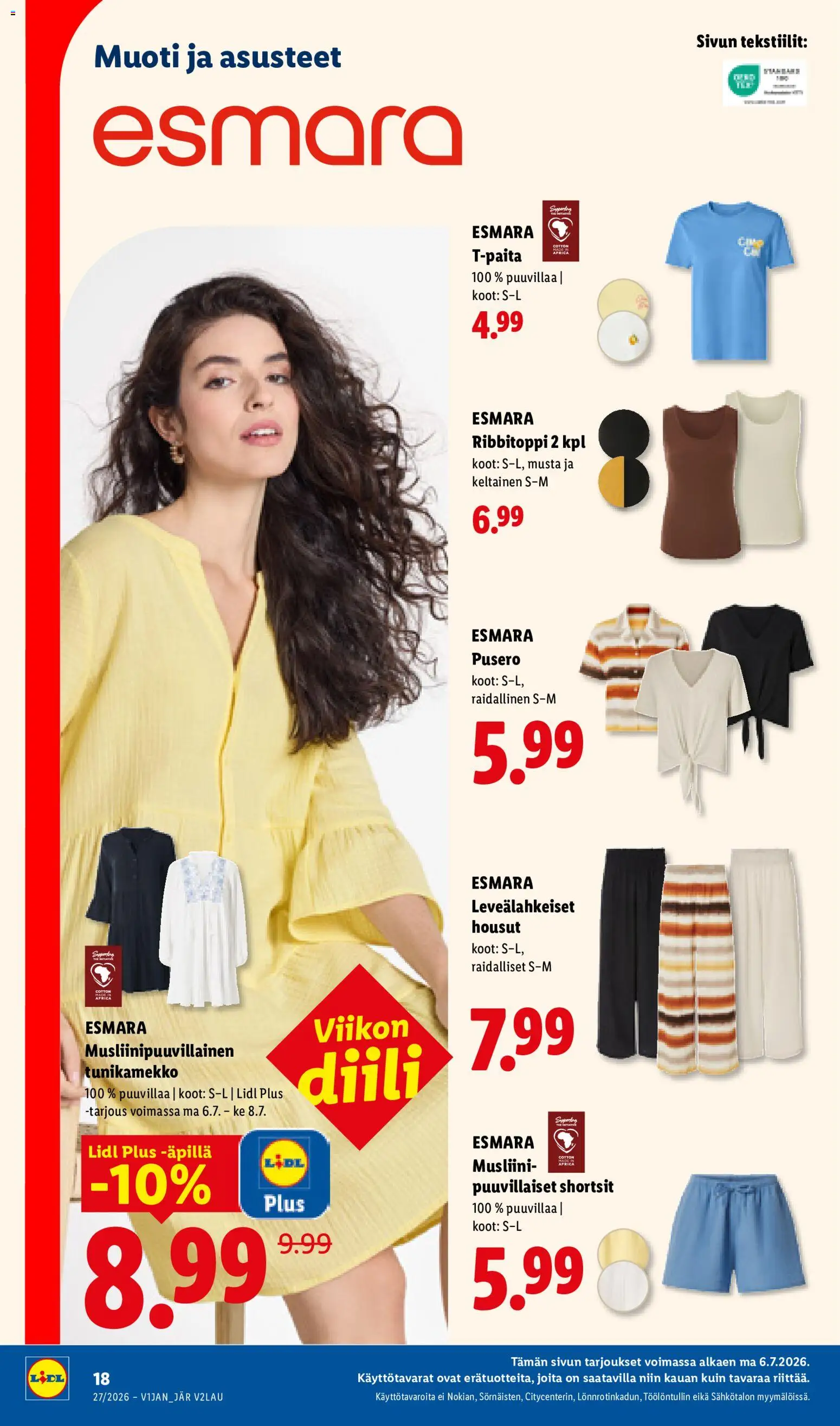 Lidl tarjoukset - Tampere – voimassa 02/07/2026 alkaen | Sivu: 27 | Tuotteet: Pusero, T-paita, Housut, Shortsit