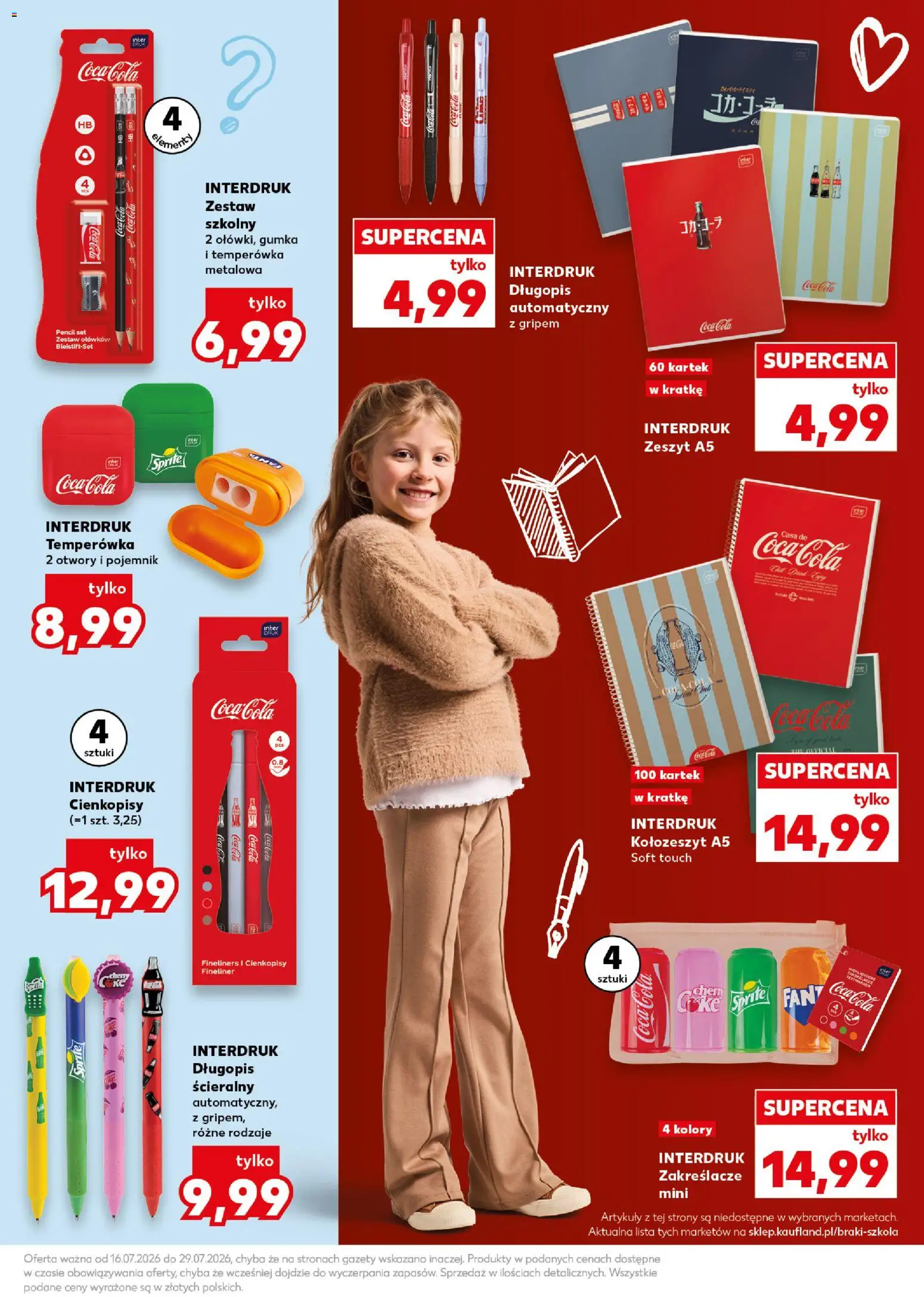 Kaufland Polsko leták - Nowy rok szkolny od 16.07.2026 | Strana: 21 | Produkty: Coca cola, Sprite, Cola