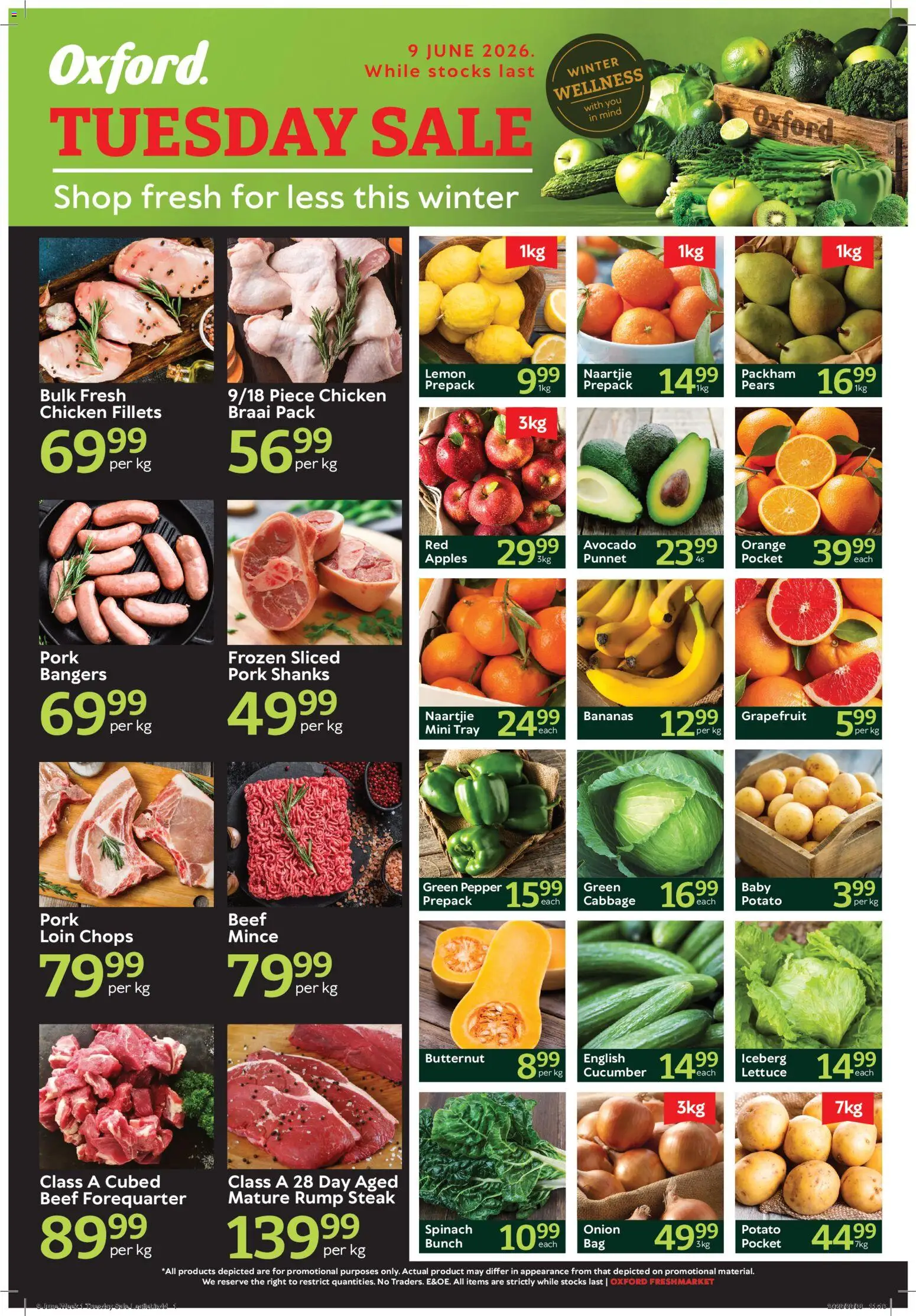 New Oxford Freshmarket catalogue – valid from 09.06.2026 | Page: 1 | Products: Steak, Chicken, Pork, Beef
