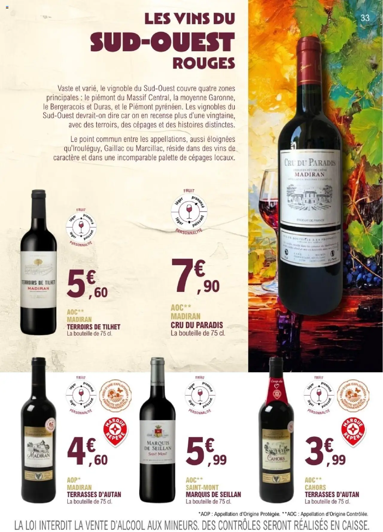 {H1} | Page: 33 | Produits: Cahors, Bouteille