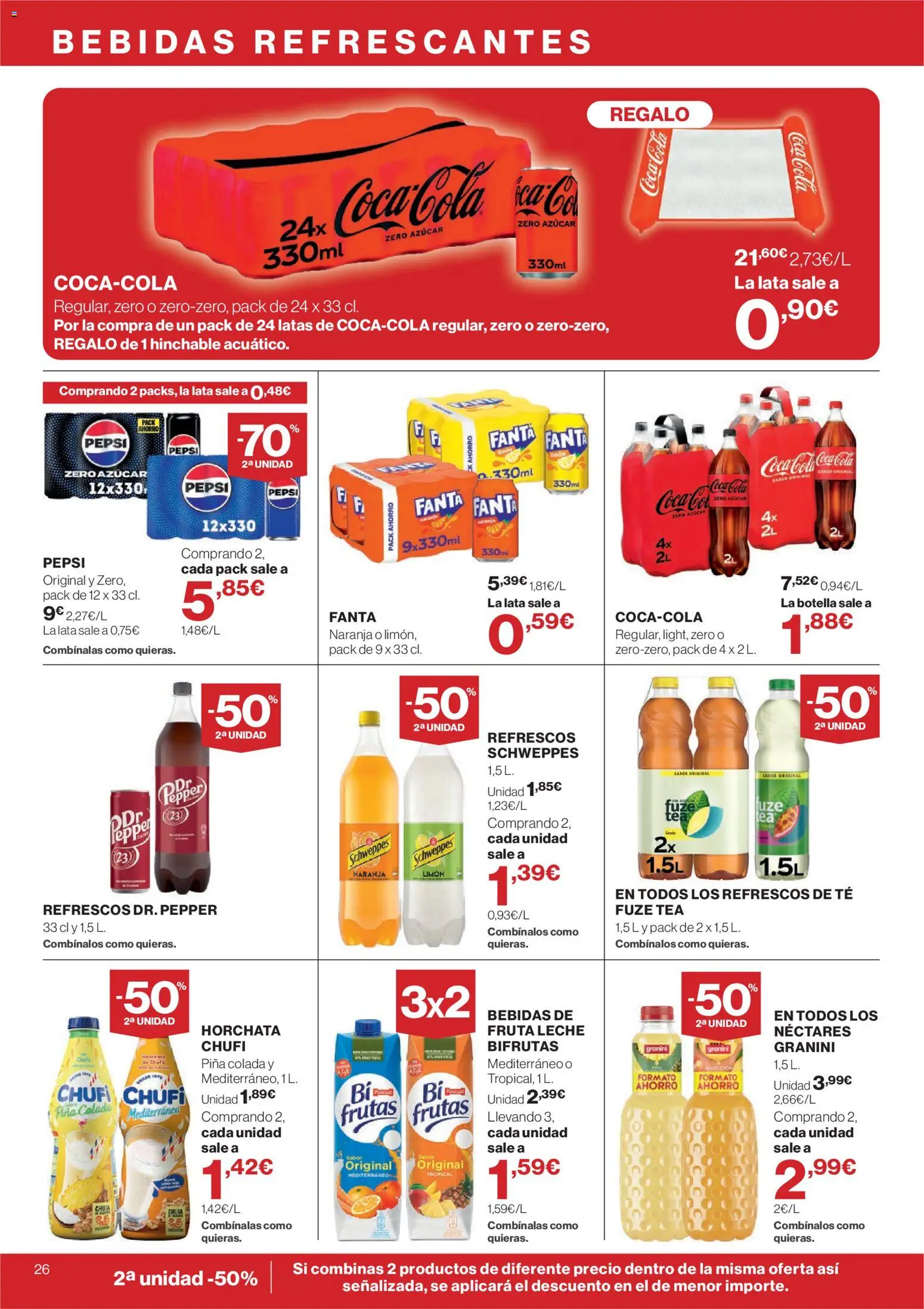 Hipercor catálogo │ válido desde el 16/07/2026 | Página: 26 | Productos: Σφουγγαρίστρα, Leche, Piña, Té