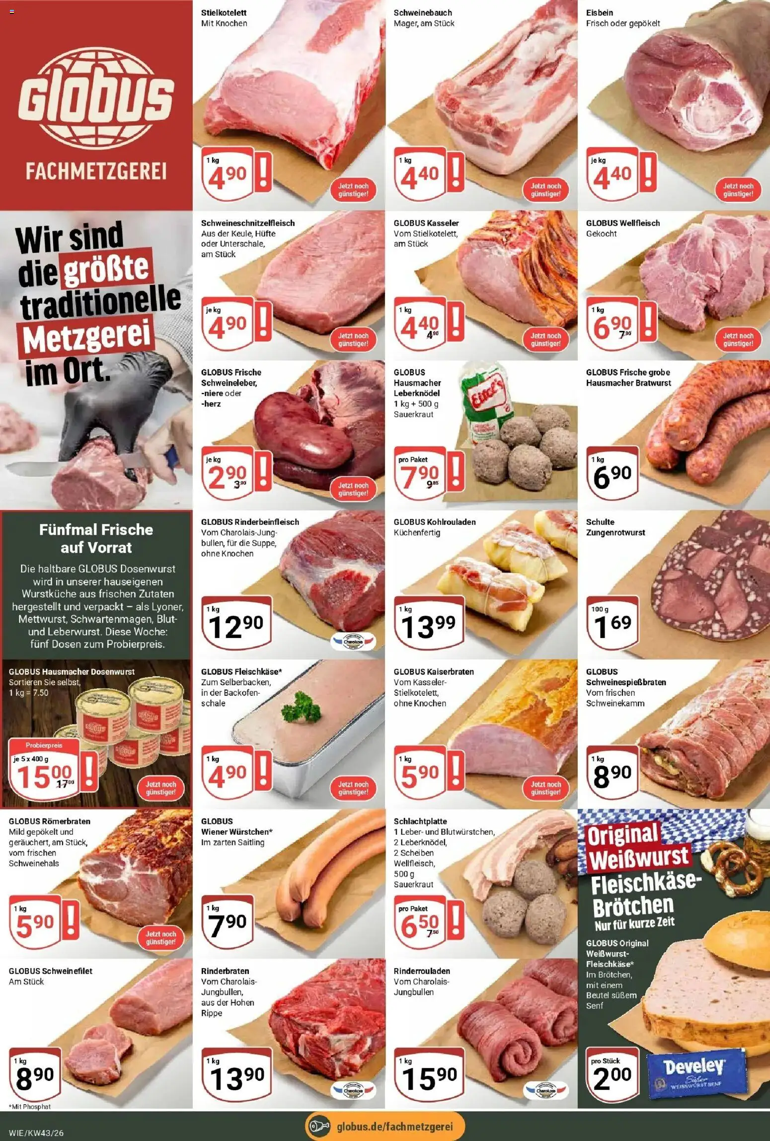 Globus Prospekt Waghäusel (ab 19.10.2026) » Angebote online | Seite: 9 | Produkte: Leberknödel, Rinderrouladen, Schweinebauch, Backofen