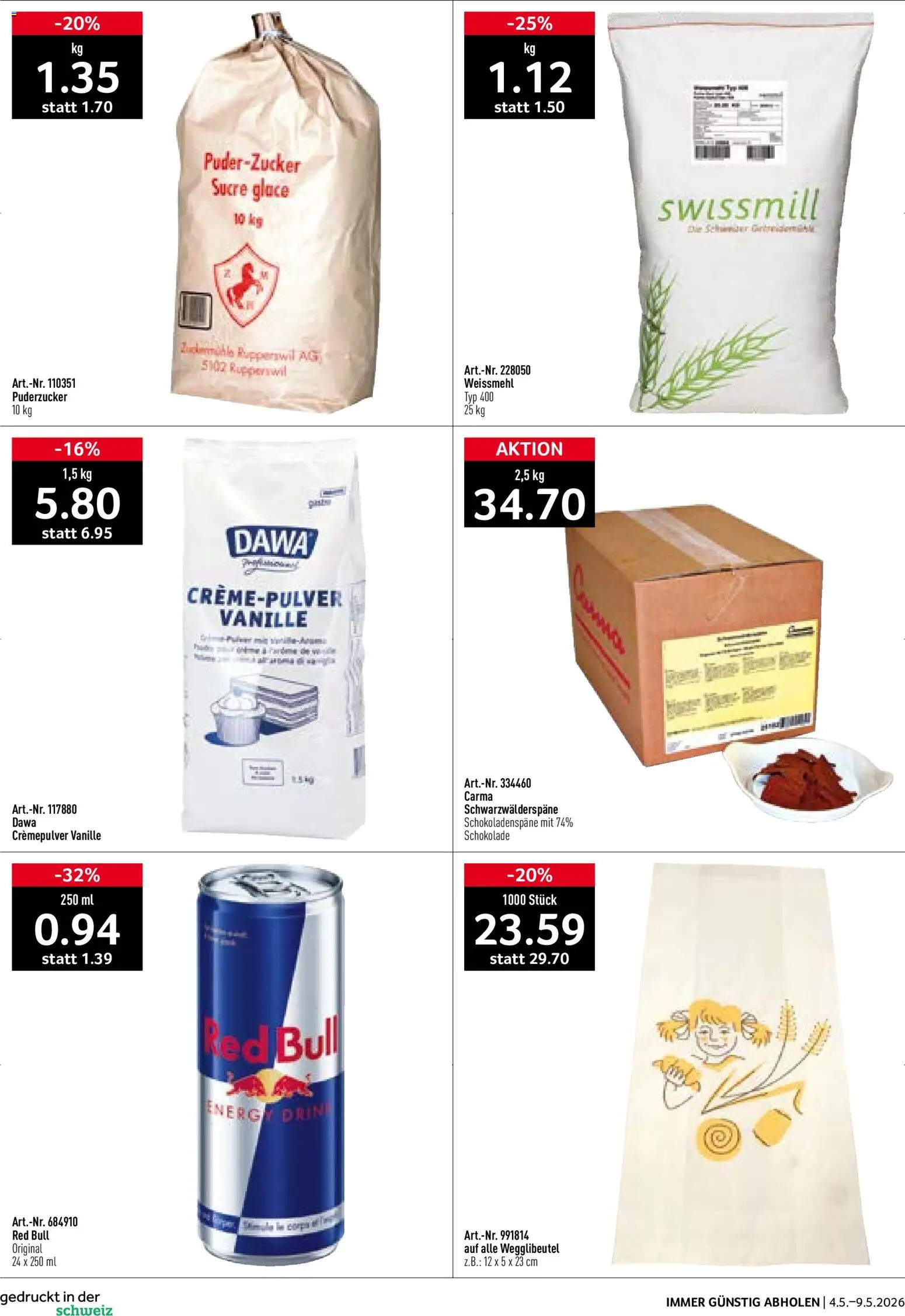 Prodega aktionen Bäckerei – gültig ab 04.05.2026 | Seite: 16 | Produkte: Red bull, Glace, Schokolade