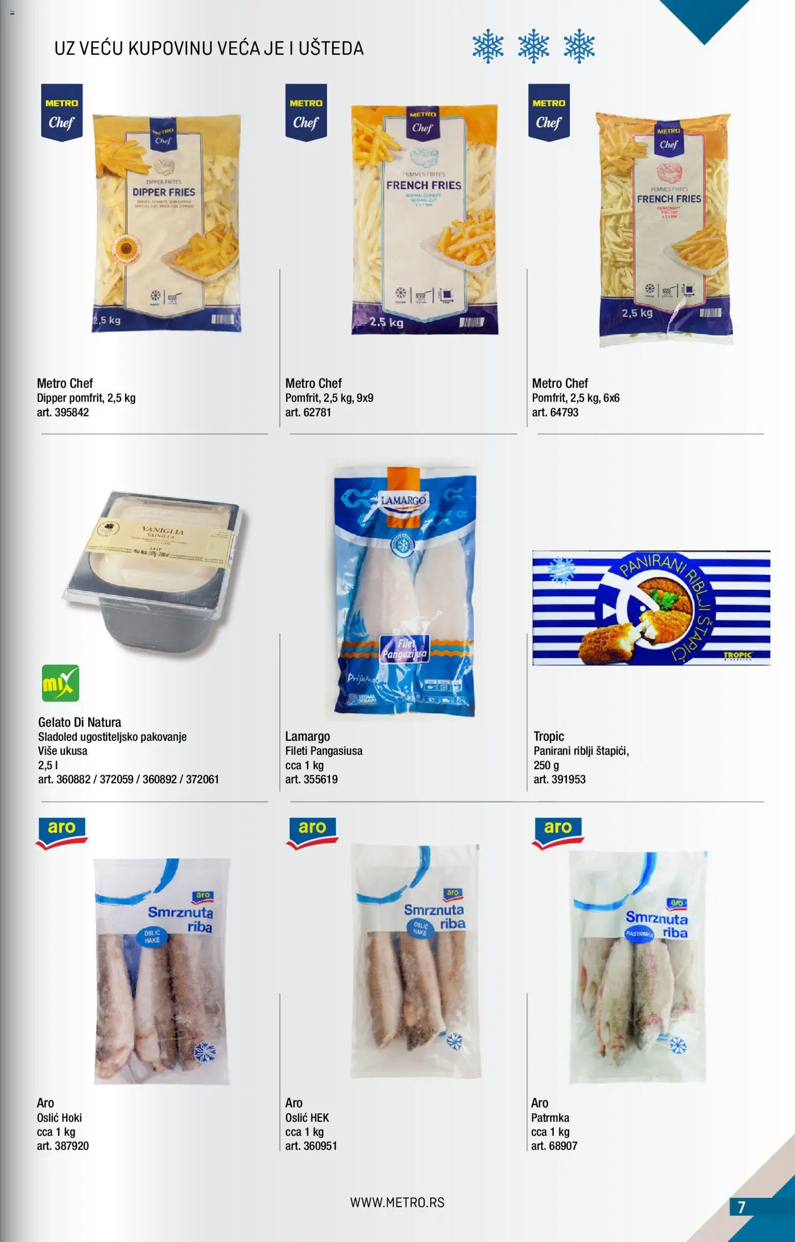 Metro katalog - važi od 01.07.2026 | Strana: 7 | Proizvode: Pastrmka, Sladoled, Pakovanje, Riba
