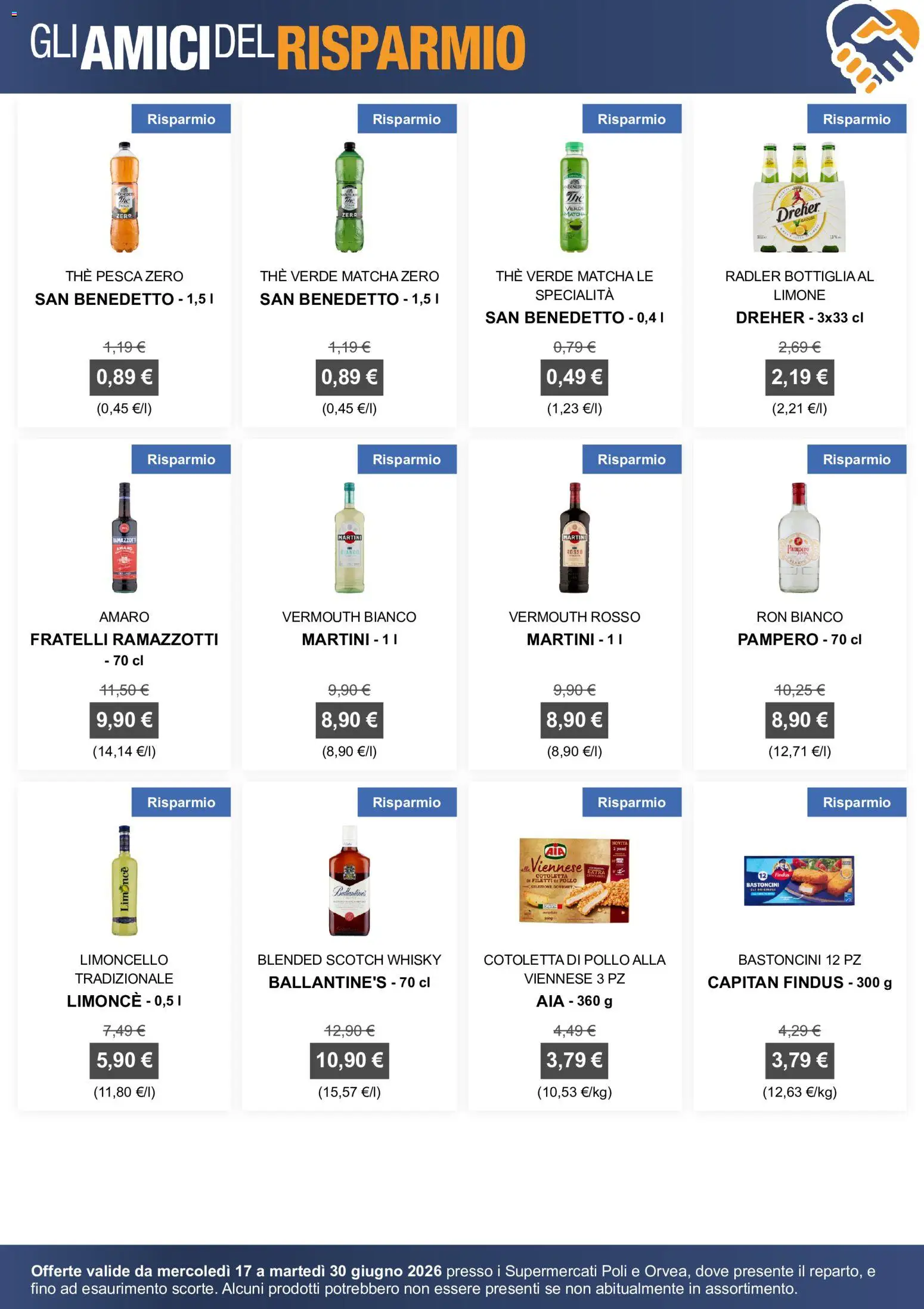 Volantino Poli del 17.06.2026 | Pagina: 6 | Prodotti: Pollo, Whisky, Limoncello, Bottiglia