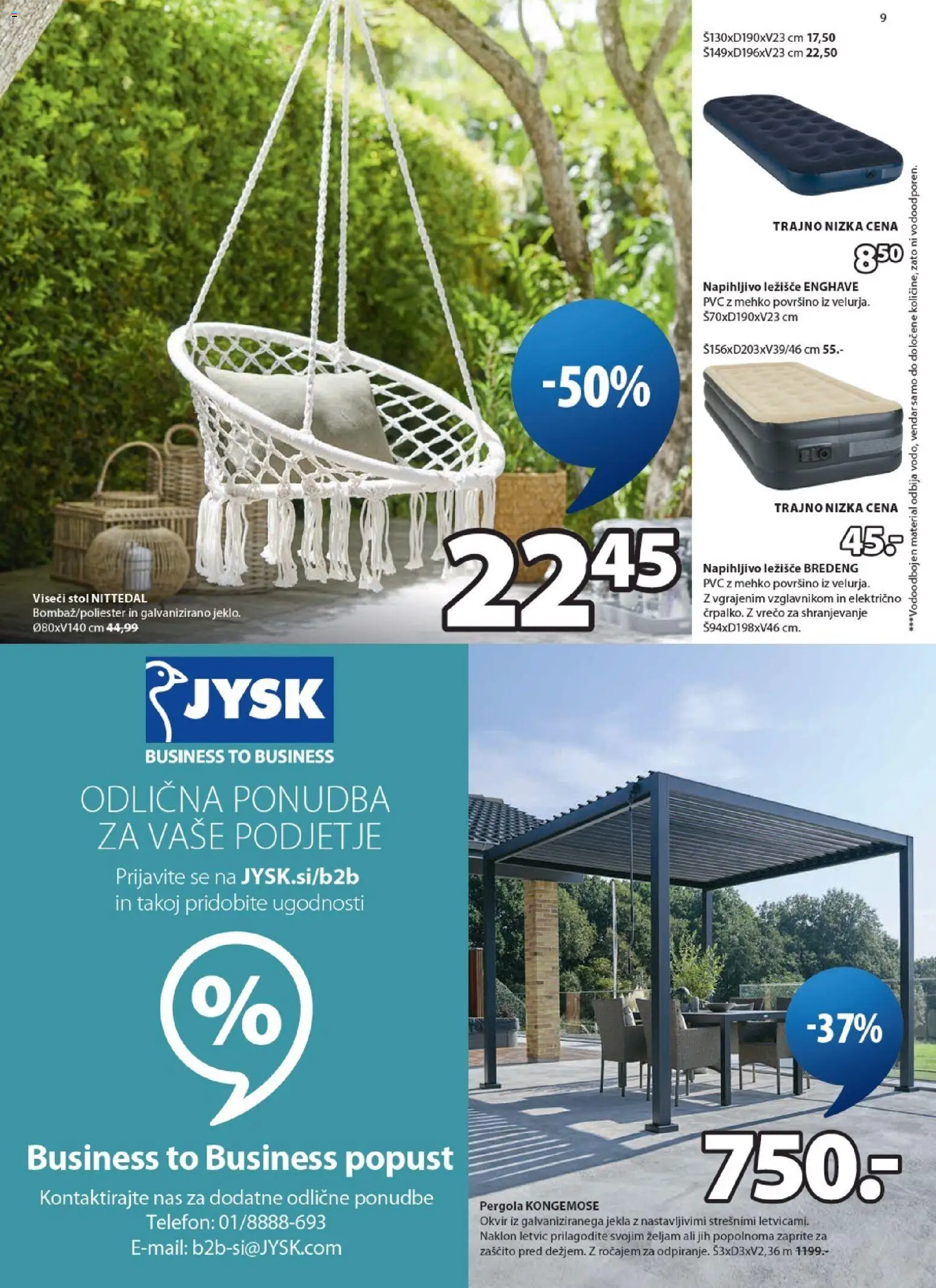 Novi JYSK katalog ponudbe – veljaven od 03.06.2026 | Stran: 9 | Izdelki: Telefon, Viseči stol, Okvir, Ležišče