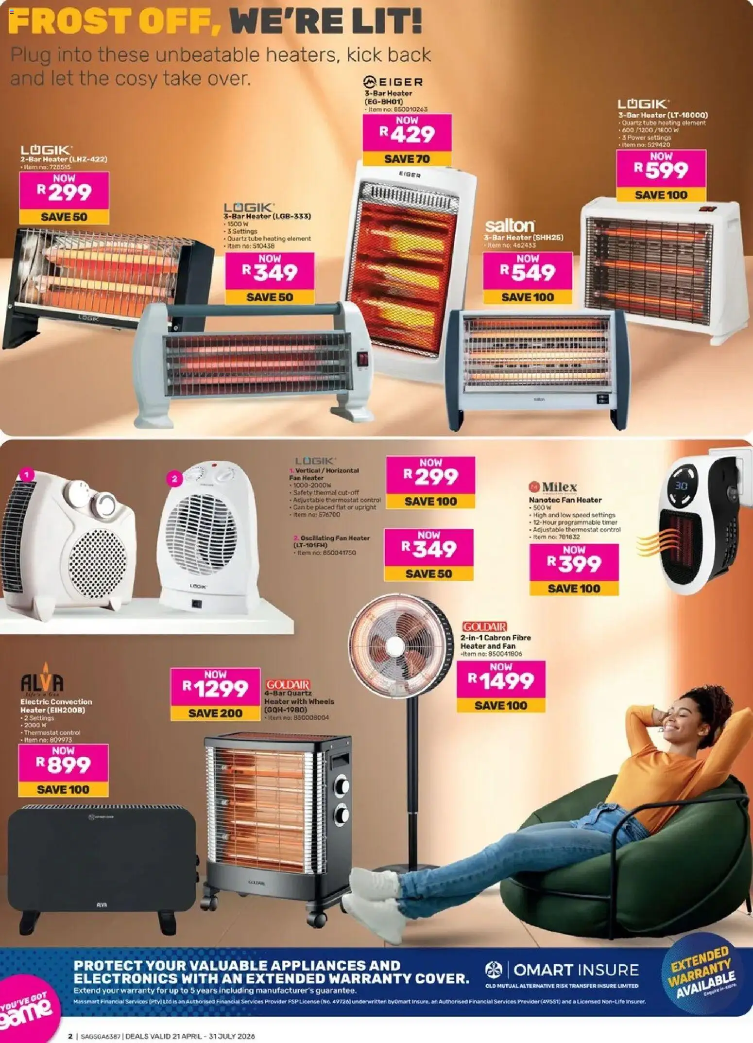 New Game catalogue – valid from 21.04.2026 | Page: 2 | Products: Timer, Fan, Fan heater, Heater
