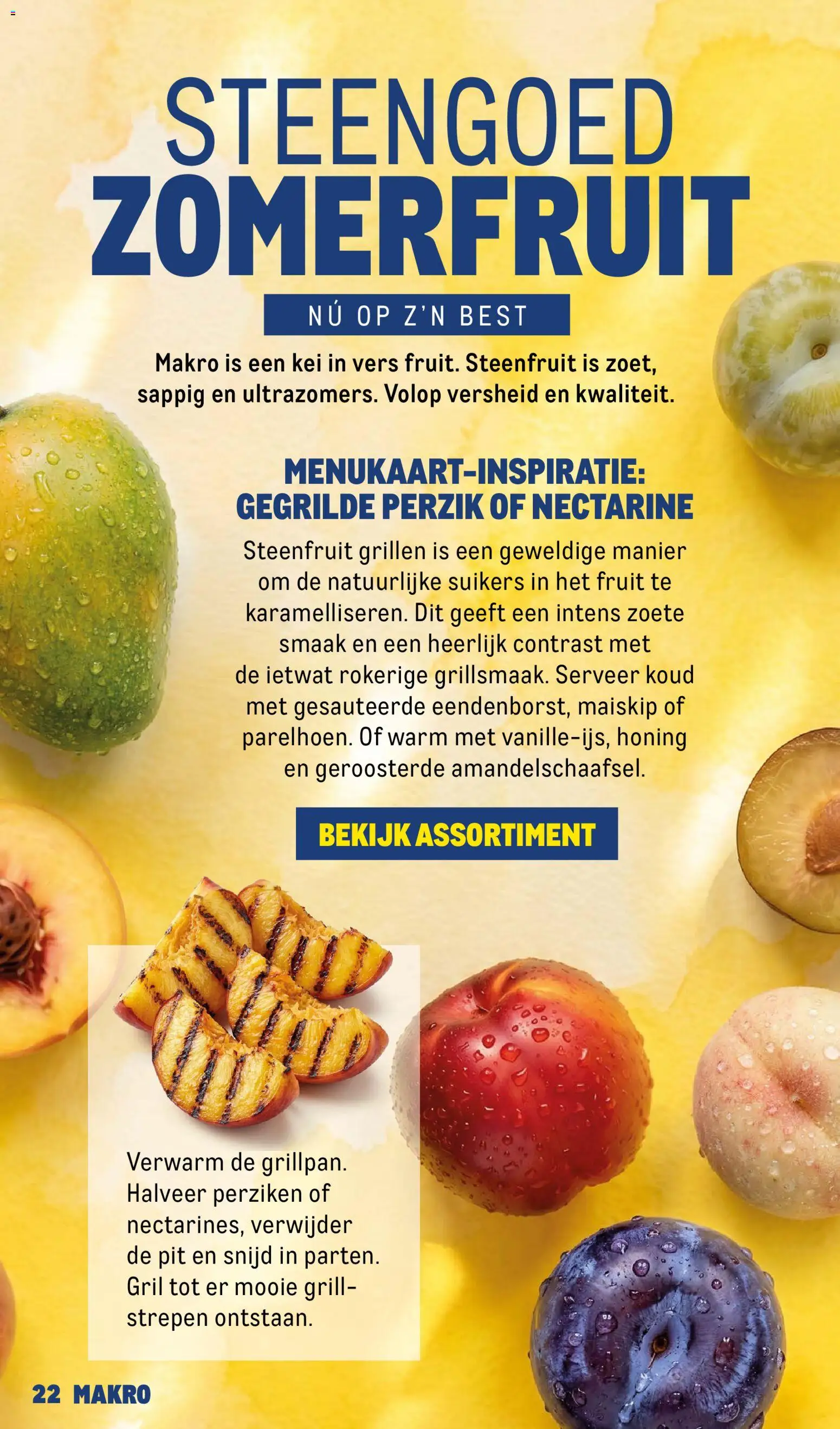 {H1} | Pagina: 22 | Producten: Honing, Grill, Fruit, Perziken