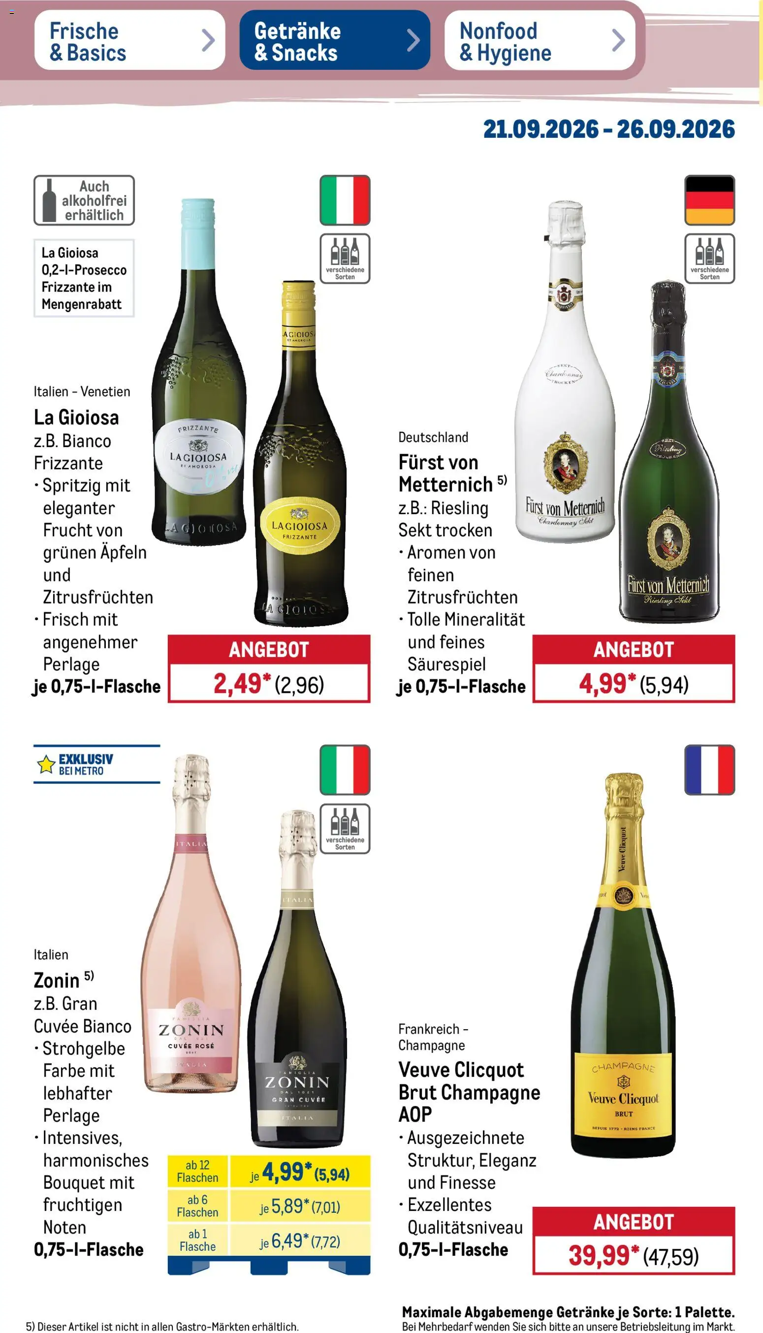 Metro Prospekt – gültig ab 21.09.2026 | Seite: 32 | Produkte: Furst von metternich, Sekt