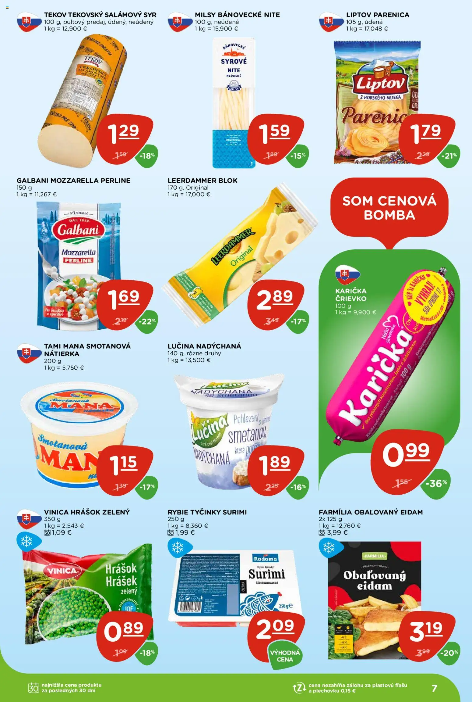 Nové Terno akcie – leták je platný od 13.08.2026 | Strana: 7 | Produkty: Eidam, Nátierka, Hrášok, Iphone