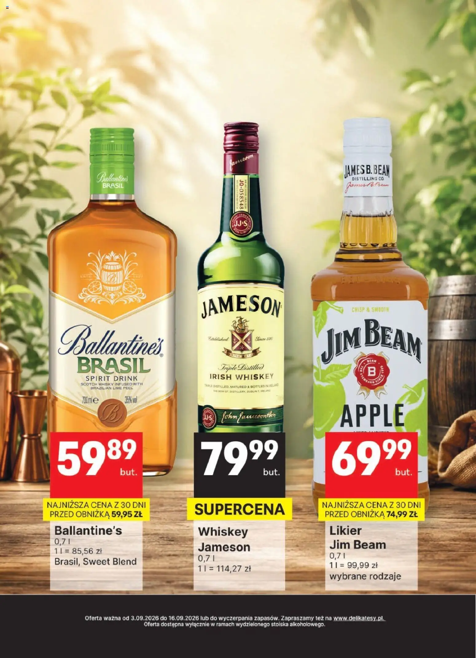 Delikatesy Centrum gazetka - DeliBarek od 03.09.2026 | Strona: 19 | Produkty: Jameson, Scotch whisky, Irish whiskey, Whisky